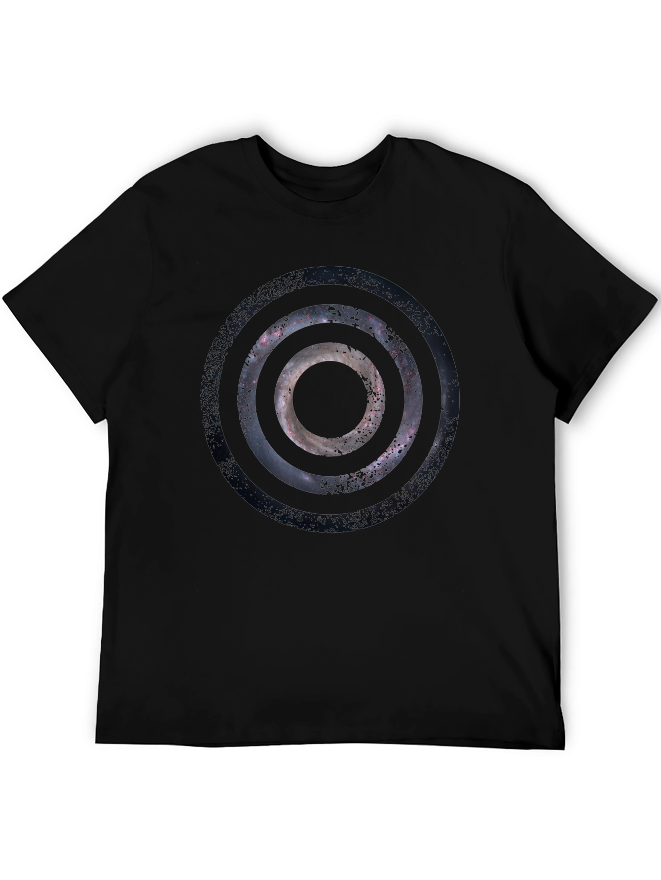 Abstract Galaxy Circle Graphic Tee - Black