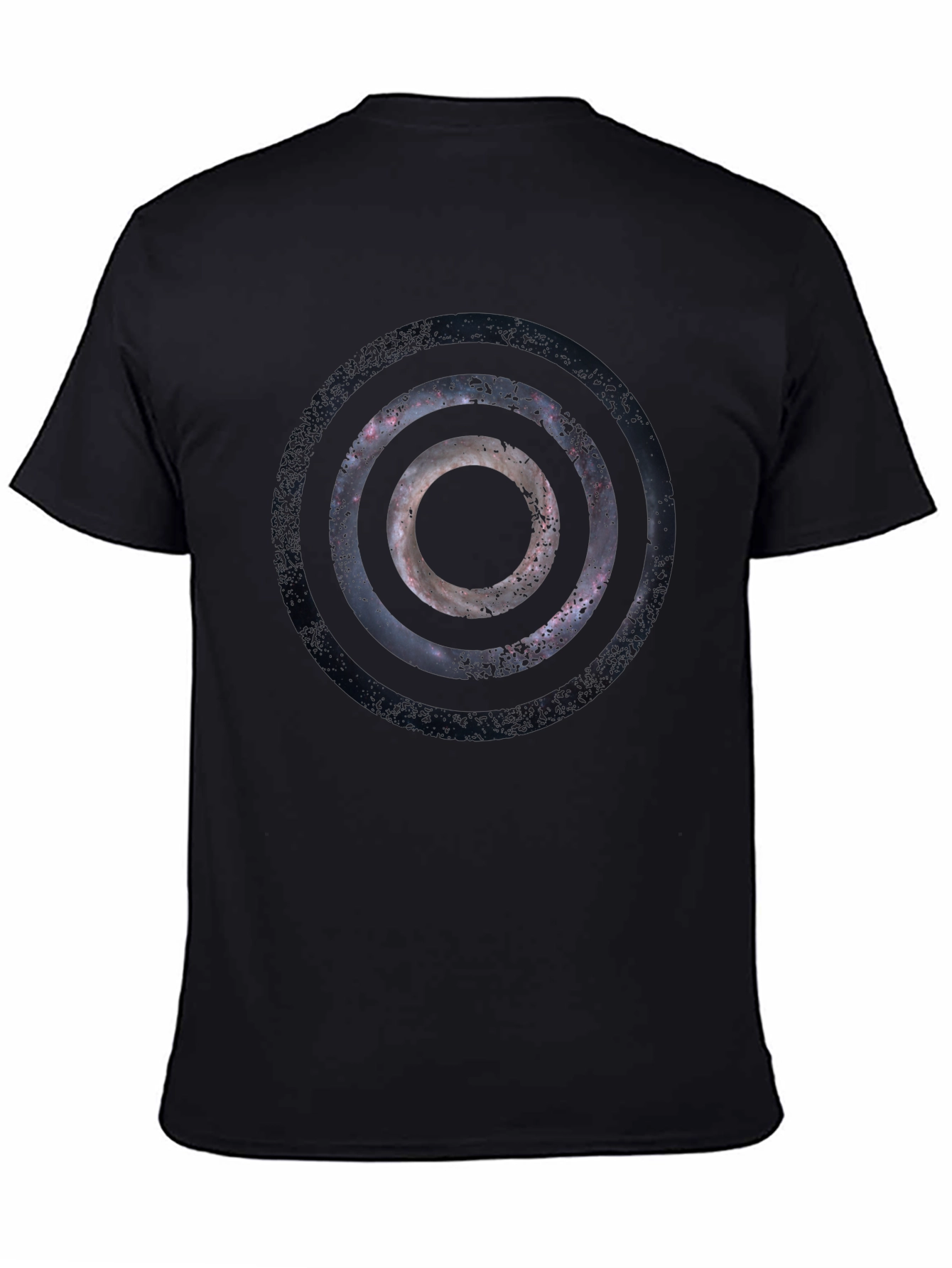 Abstract Galaxy Circle Graphic Tee - Black