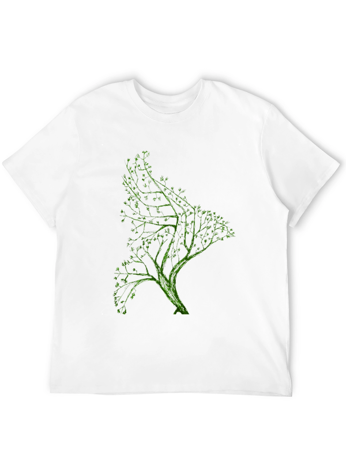 Green Tree Graphic Black T-Shirt