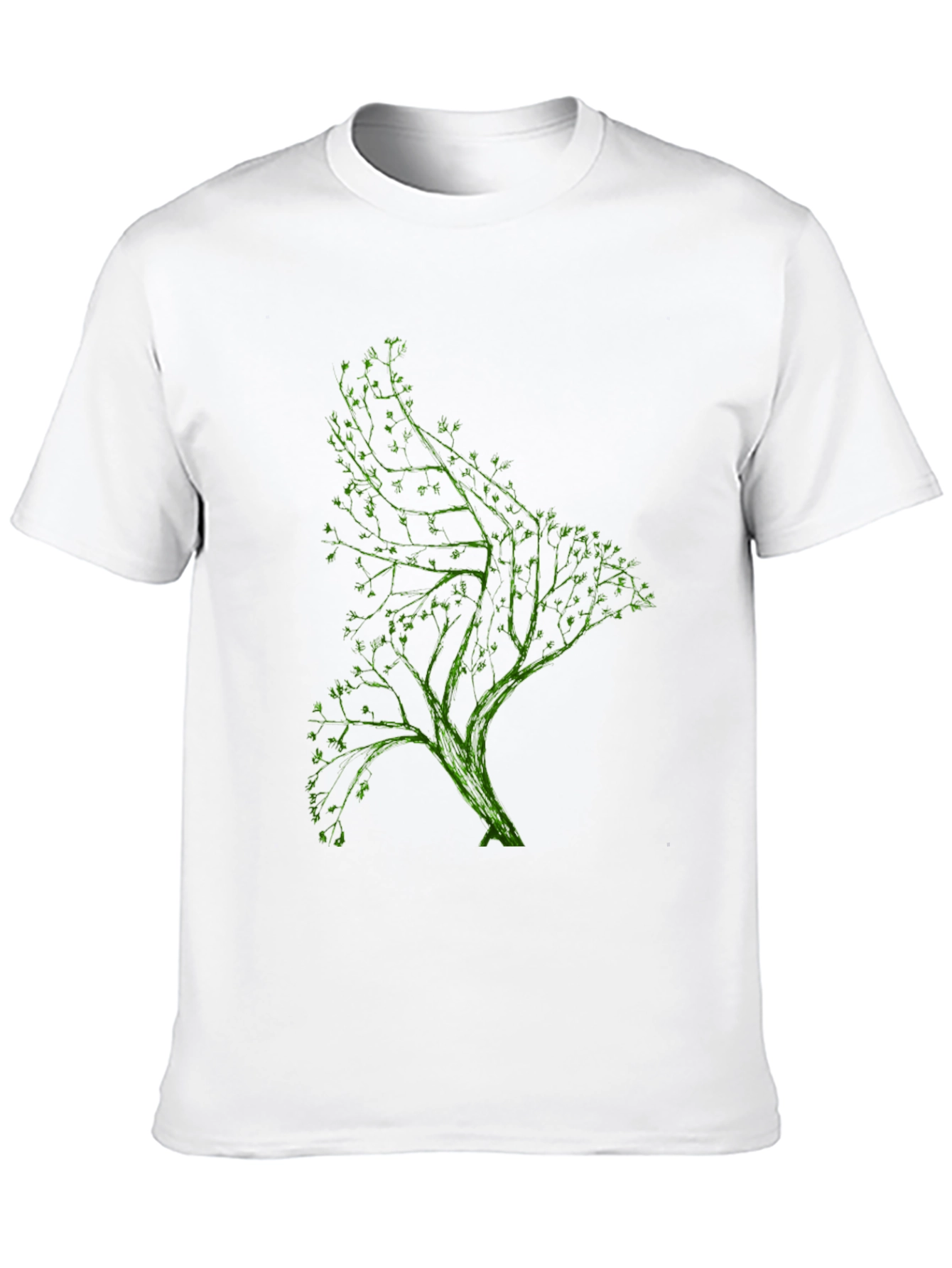 Green Tree Graphic Black T-Shirt