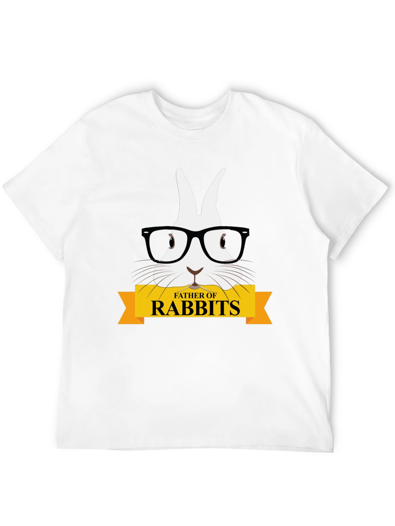 Father of Rabbits Graphic Tee - Black Cotton T-Shirt