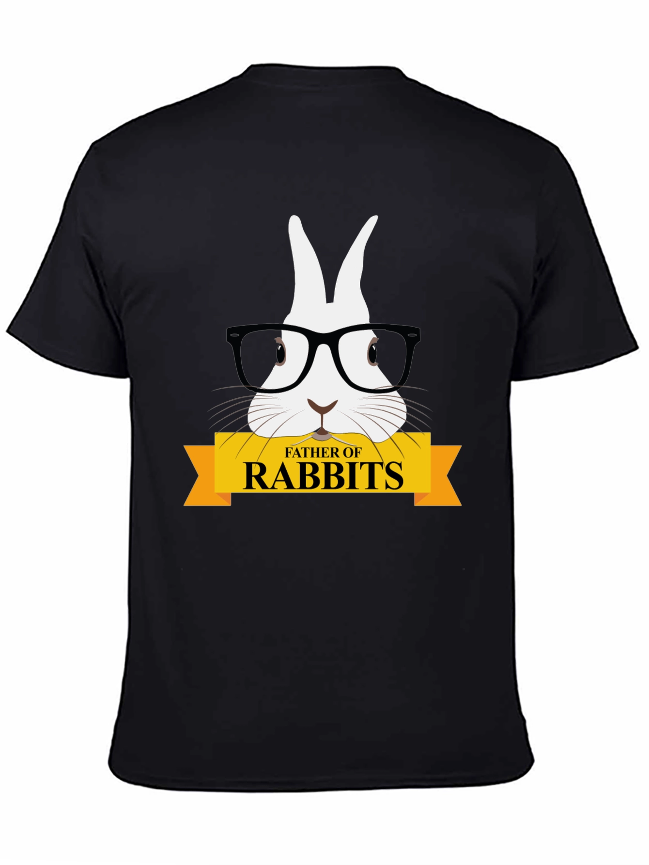 Father of Rabbits Graphic Tee - Black Cotton T-Shirt