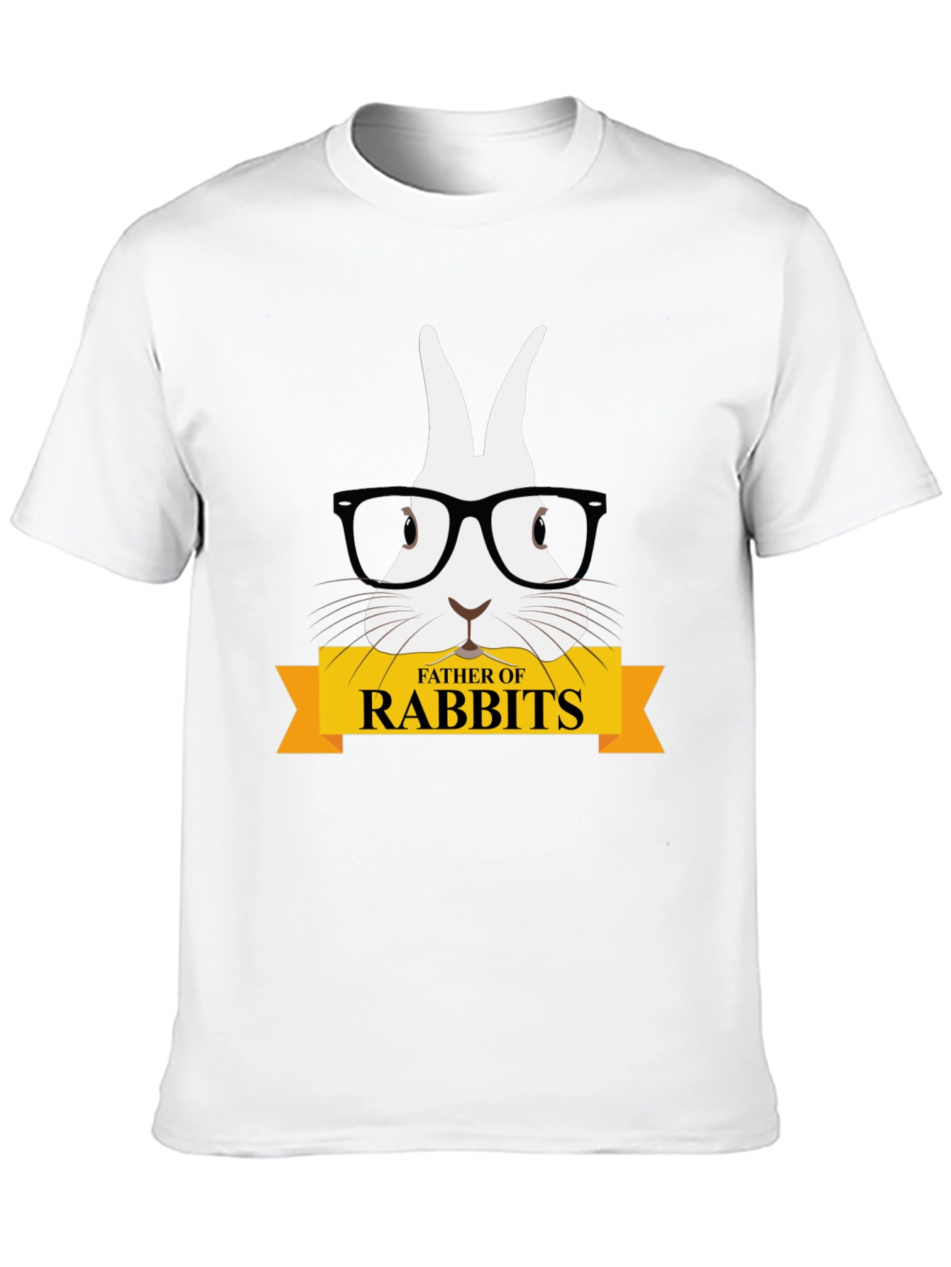 Father of Rabbits Graphic Tee - Black Cotton T-Shirt