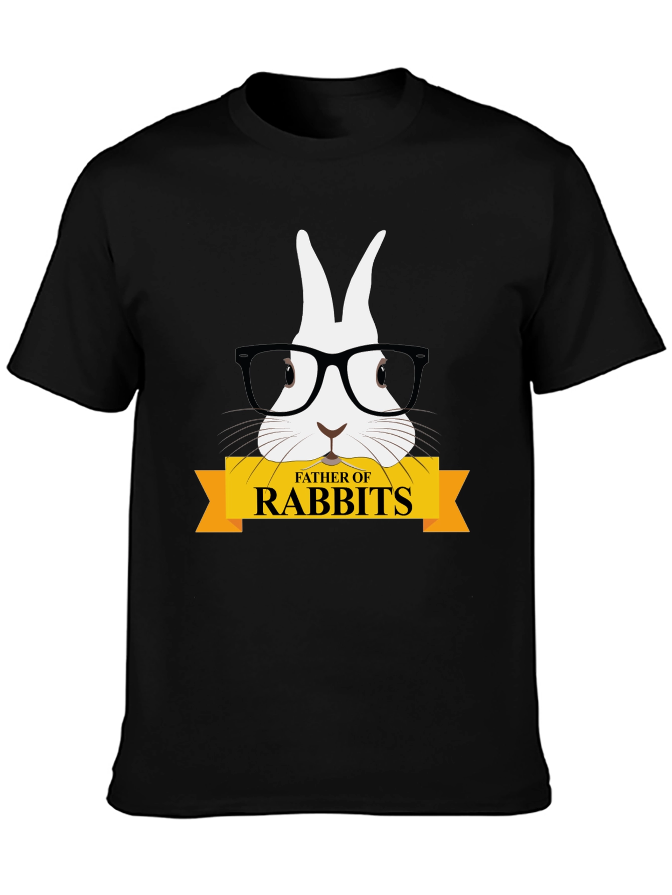 Father of Rabbits Graphic Tee - Black Cotton T-Shirt