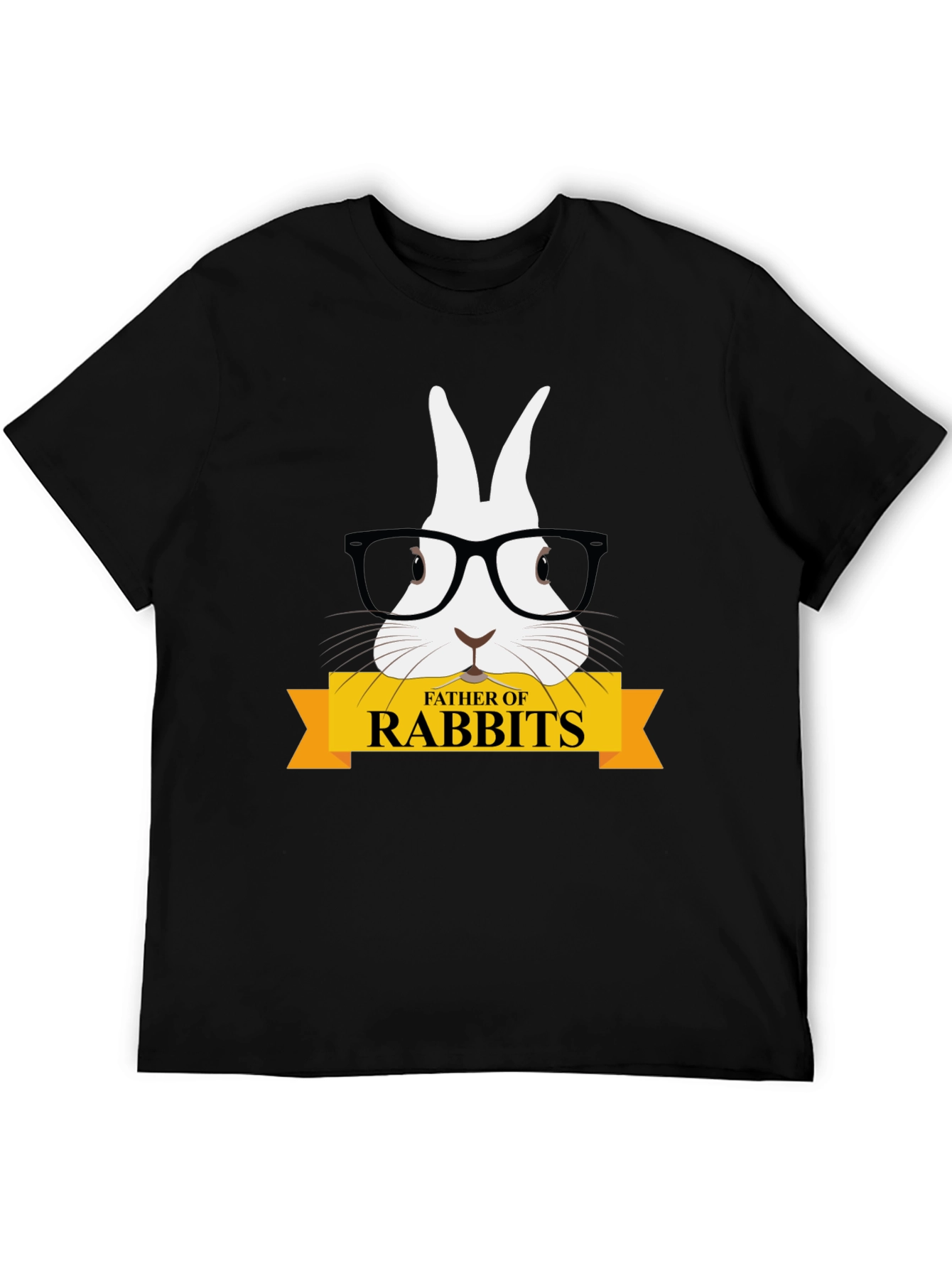 Father of Rabbits Graphic Tee - Black Cotton T-Shirt