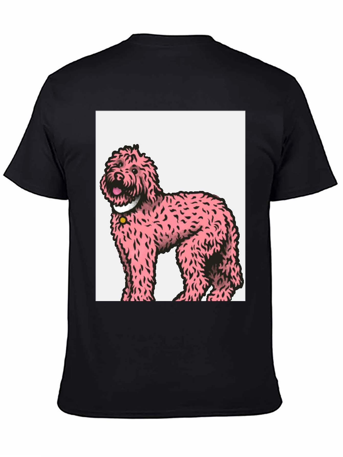 Pink Poodle Graphic Tee - Black