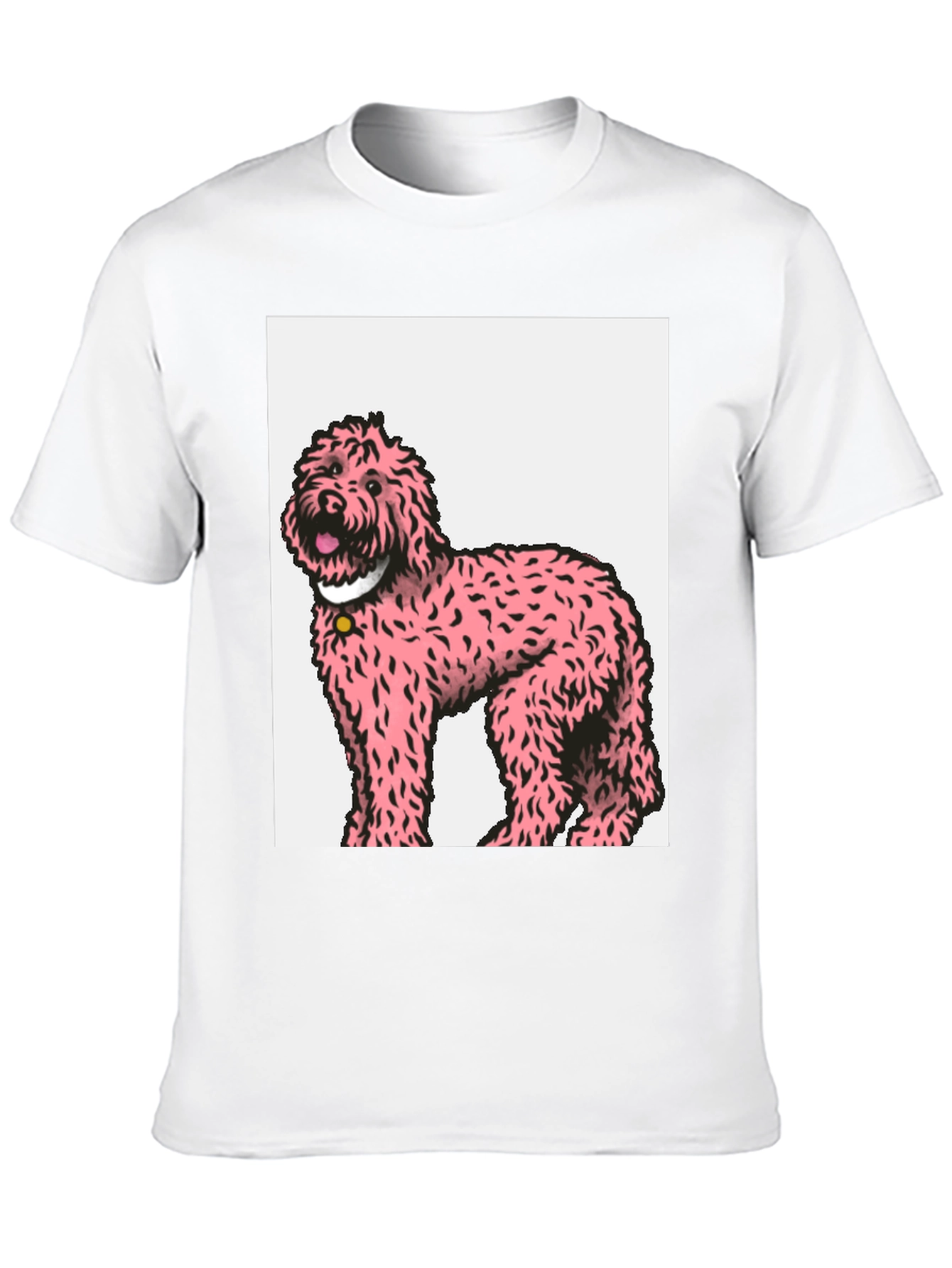 Pink Poodle Graphic Tee - Black