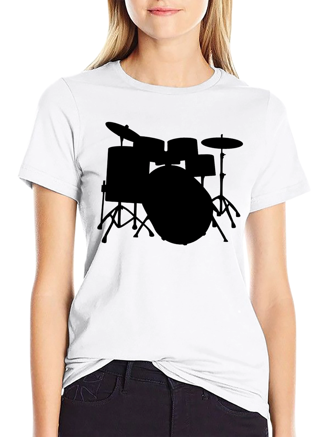 Drum Kit Silhouette T-Shirt - Musician Tee