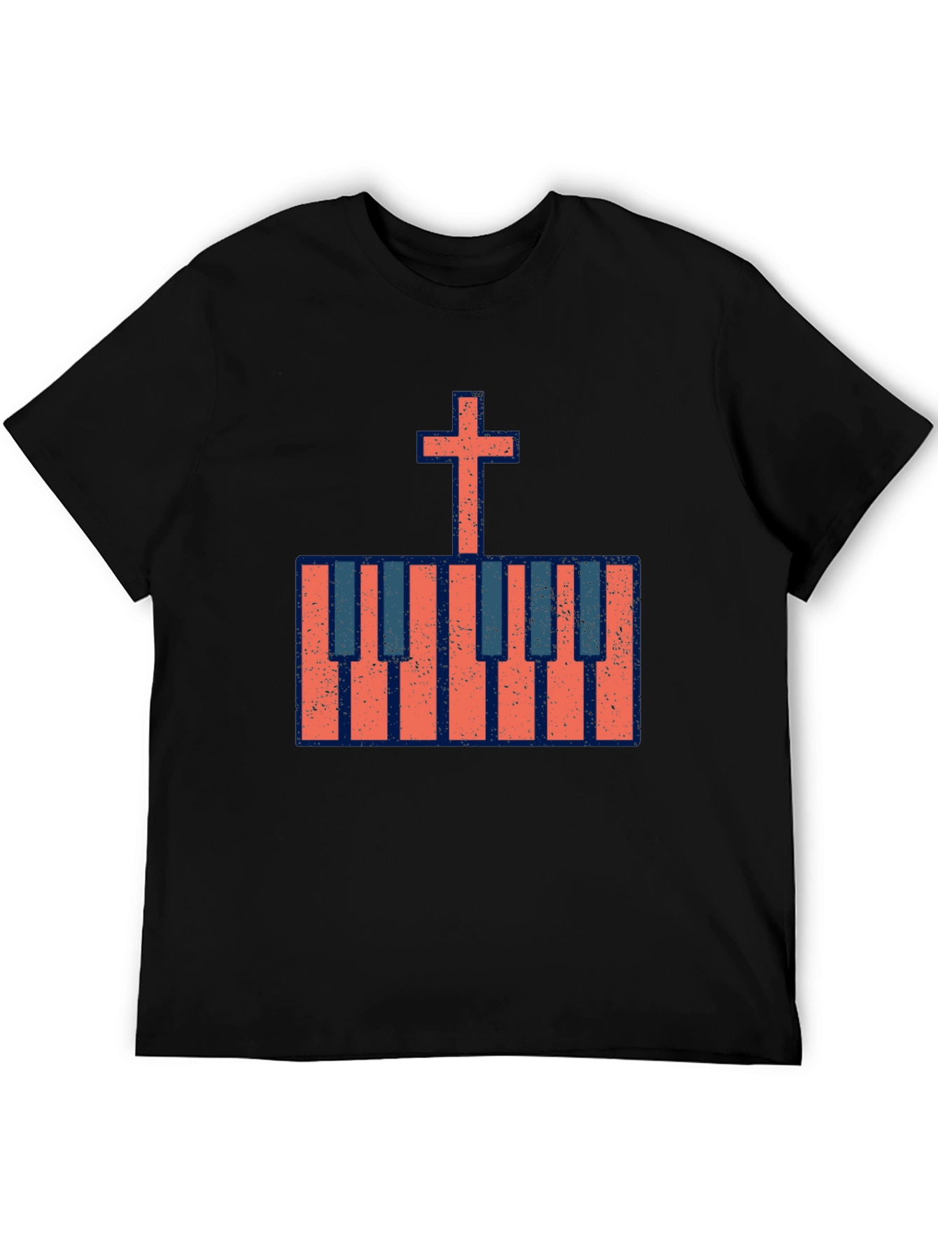Cross Piano Keys Graphic Tee - Christian Music T-Shirt