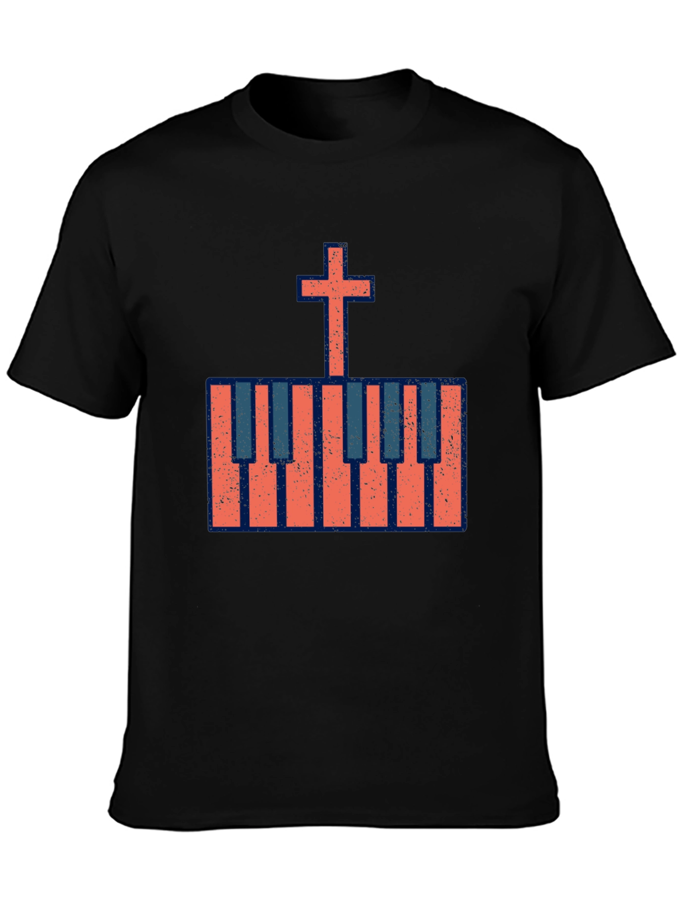 Cross Piano Keys Graphic Tee - Christian Music T-Shirt