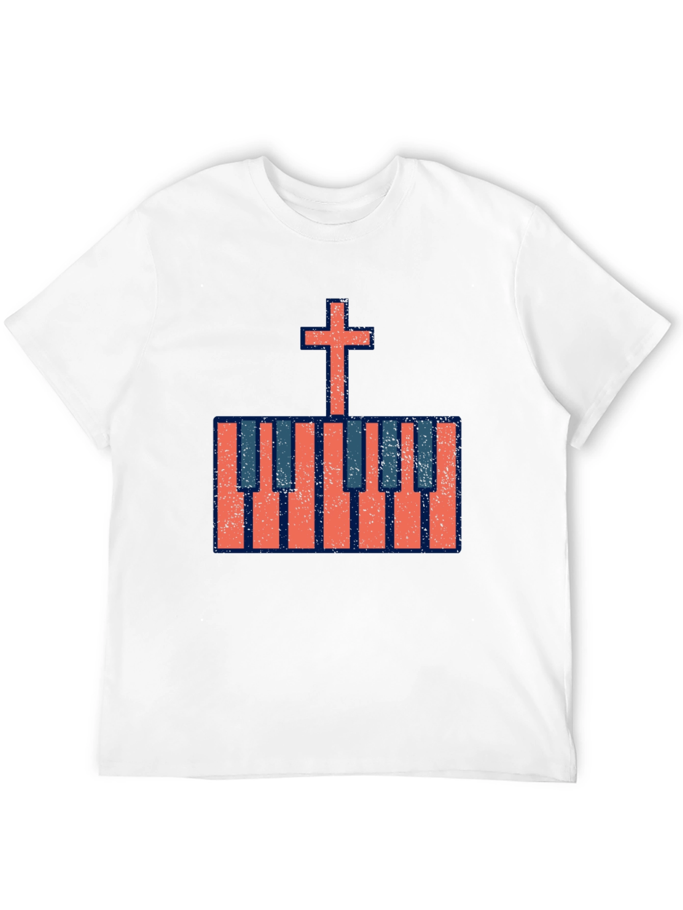 Cross Piano Keys Graphic Tee - Christian Music T-Shirt