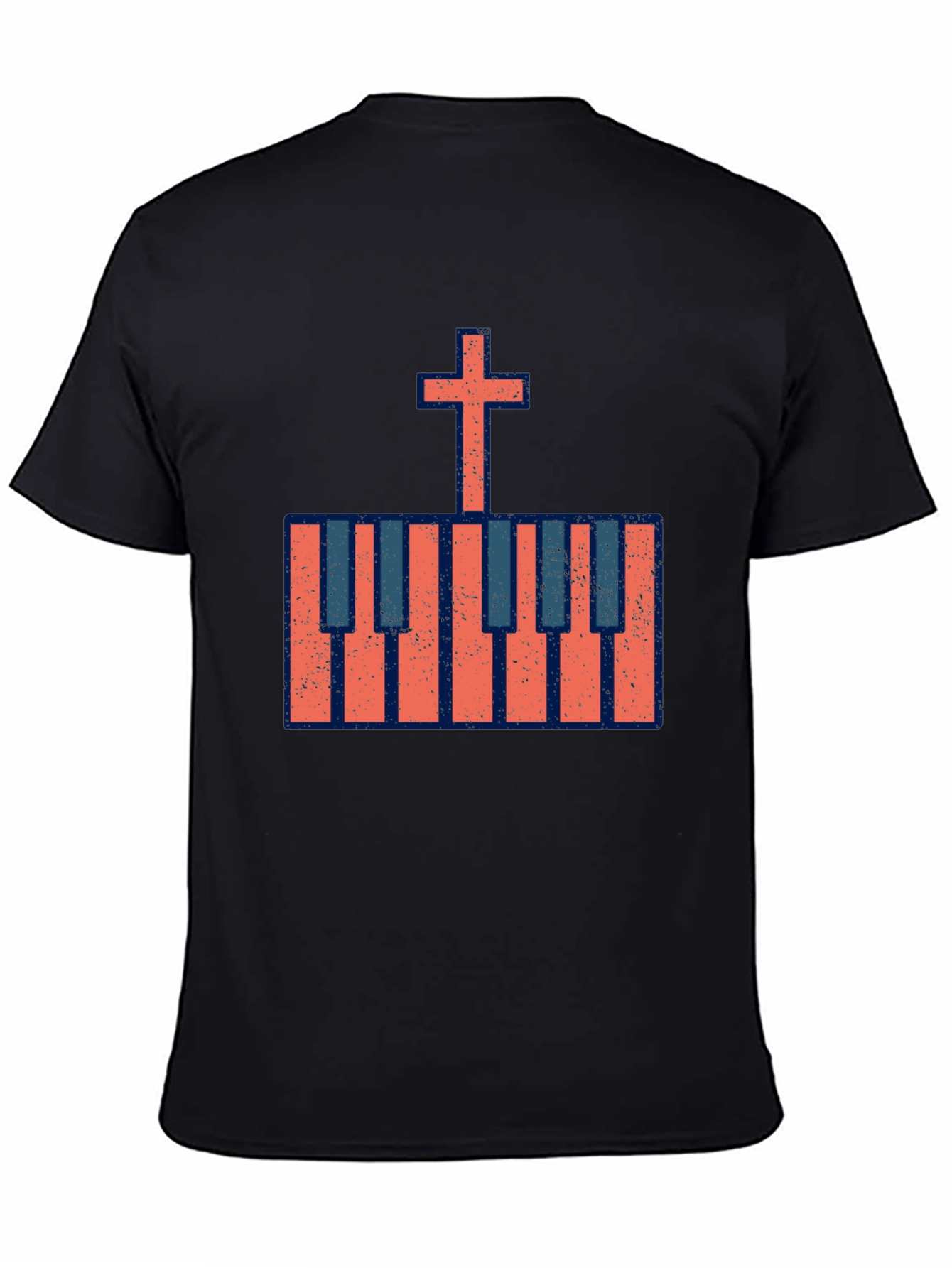 Cross Piano Keys Graphic Tee - Christian Music T-Shirt