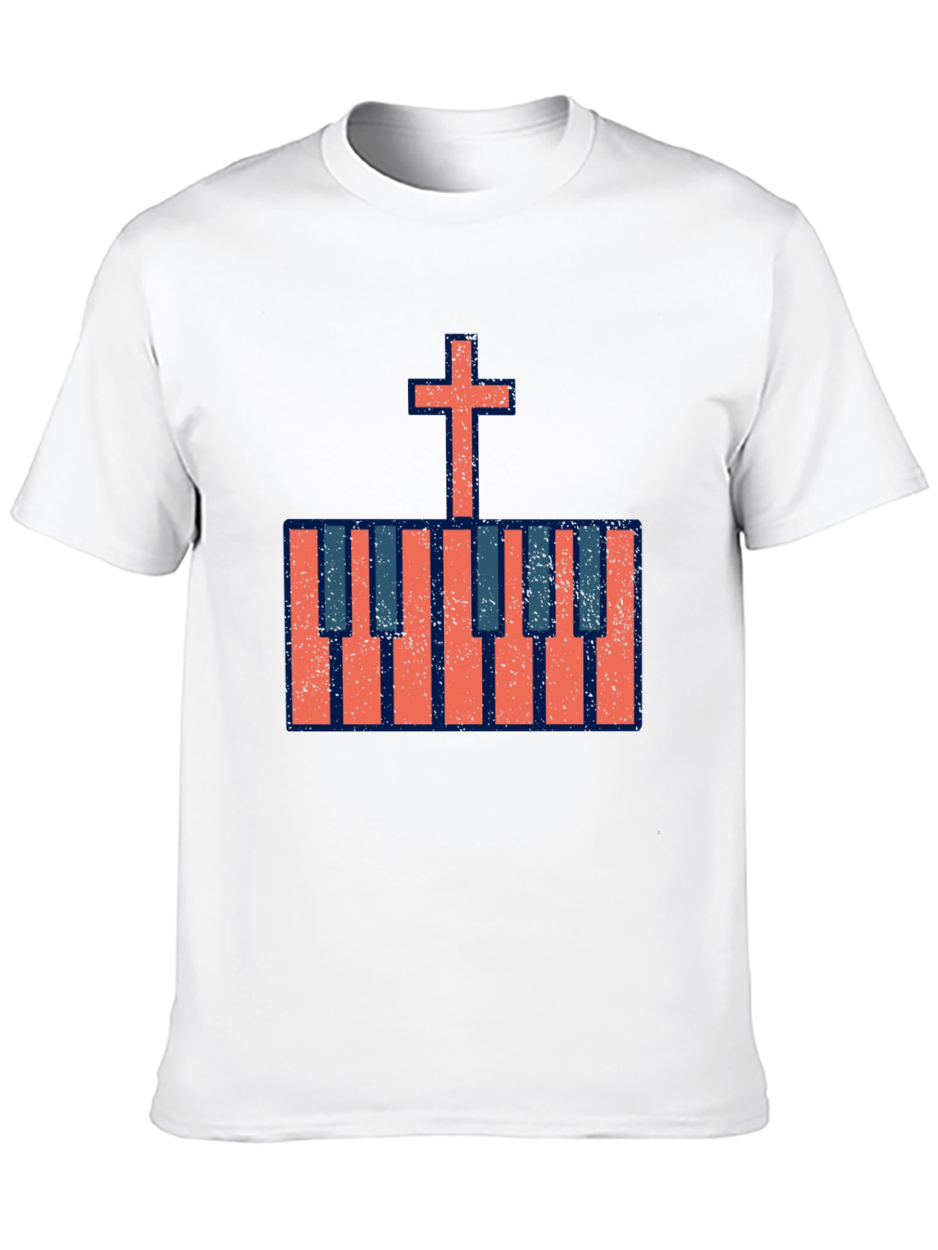 Cross Piano Keys Graphic Tee - Christian Music T-Shirt