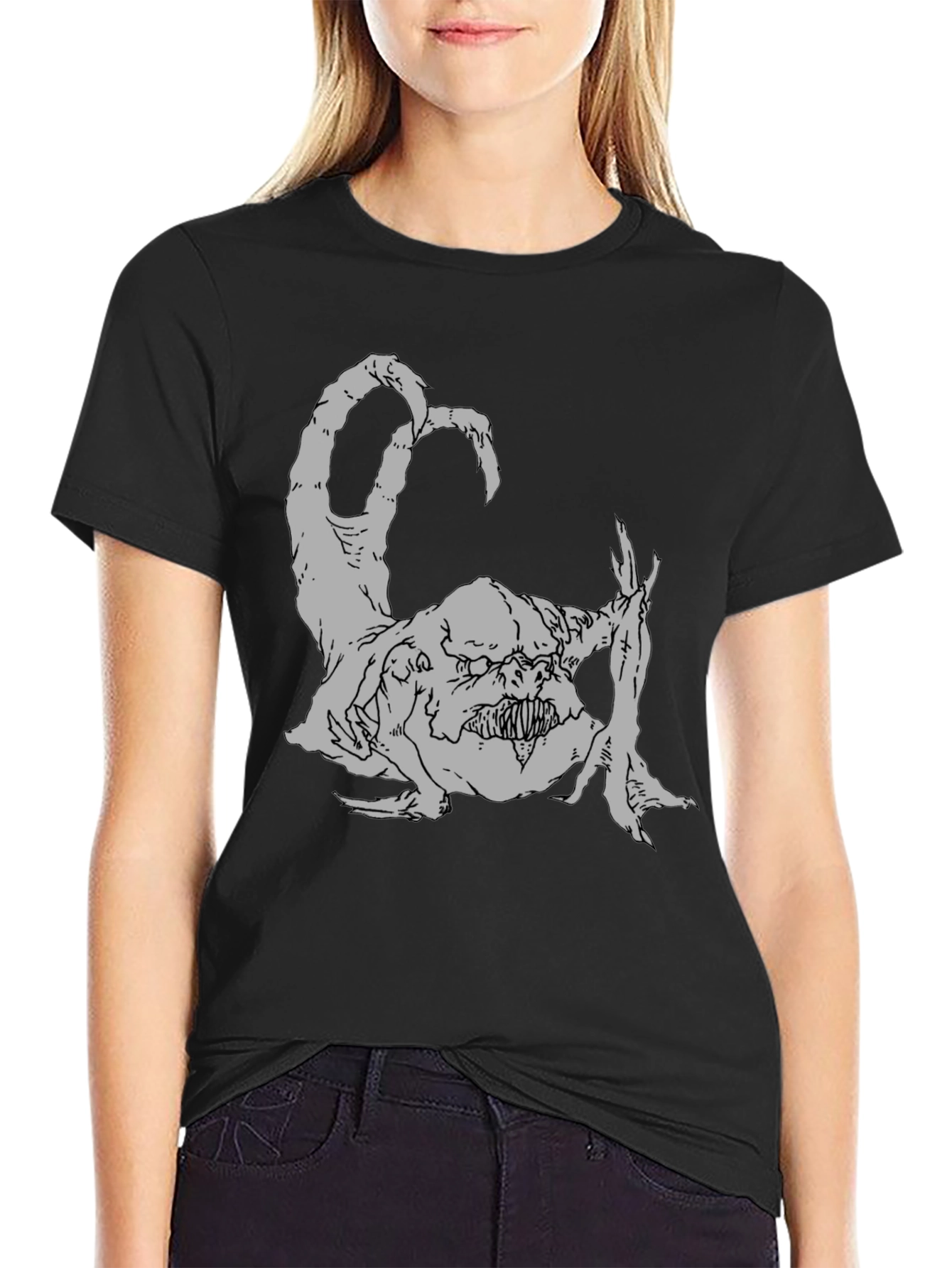 Monster Graphic Tee - Black Casual T-Shirt