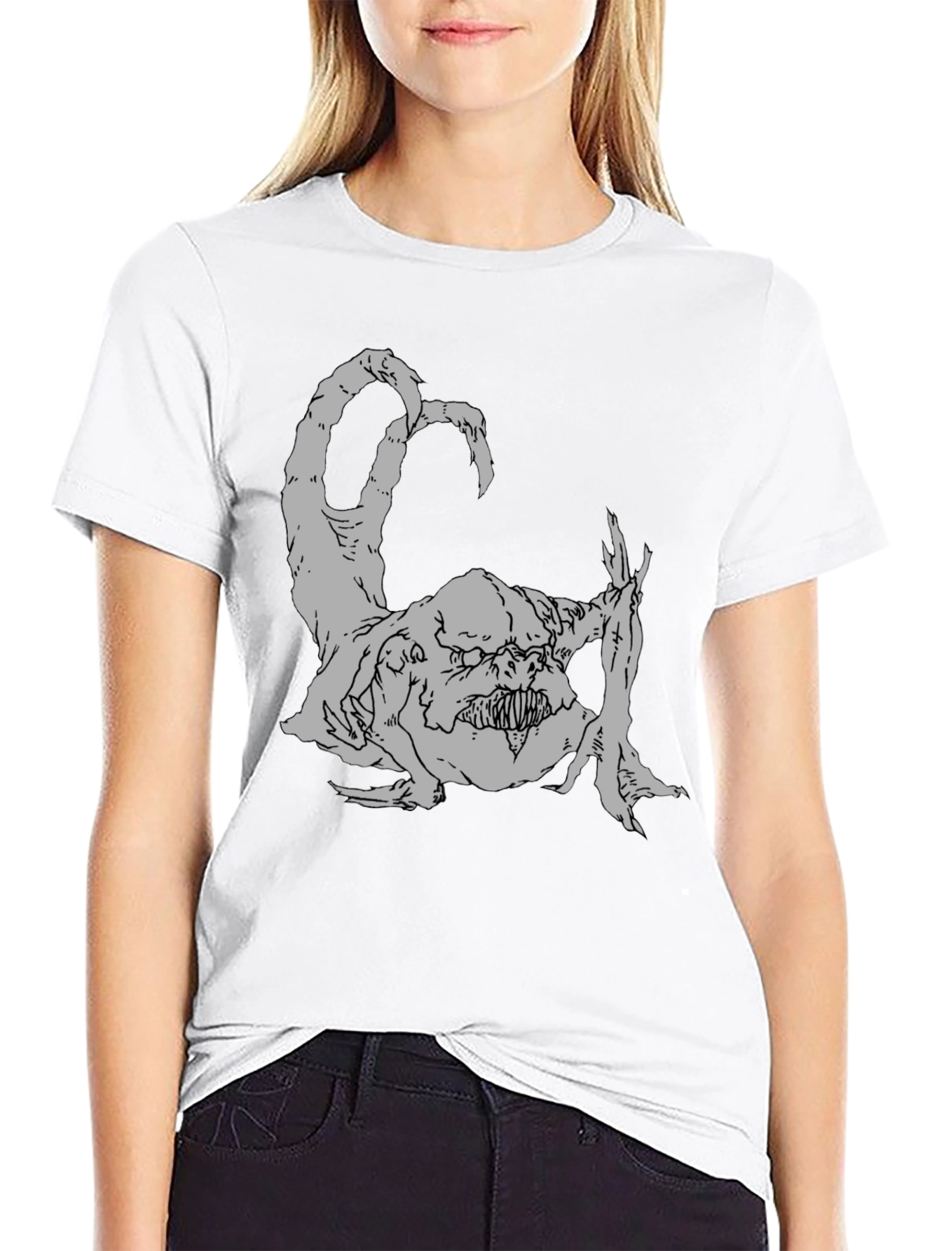 Monster Graphic Tee - Black Casual T-Shirt