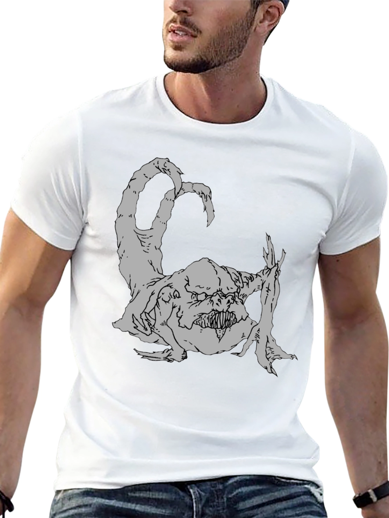 Monster Graphic Tee - Black Casual T-Shirt