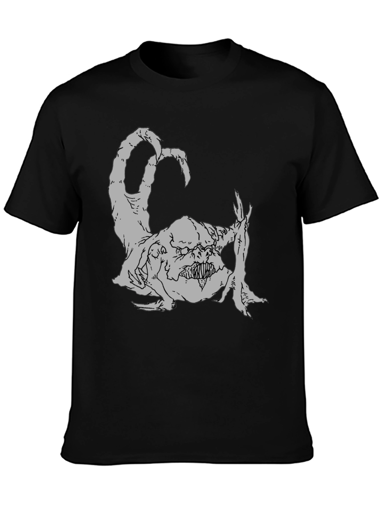 Monster Graphic Tee - Black Casual T-Shirt