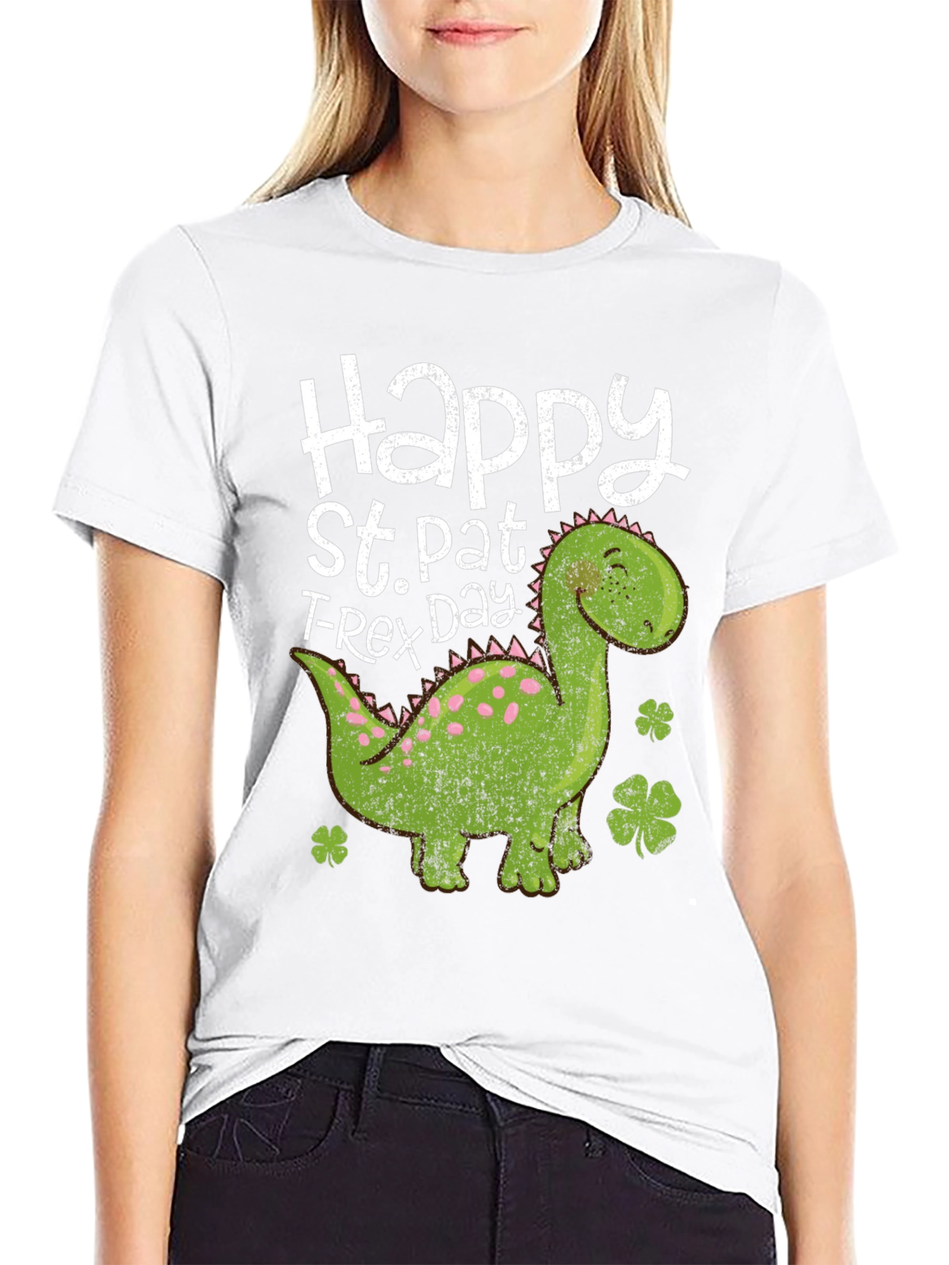 Happy St. Pat T-Rex Day Black Tee