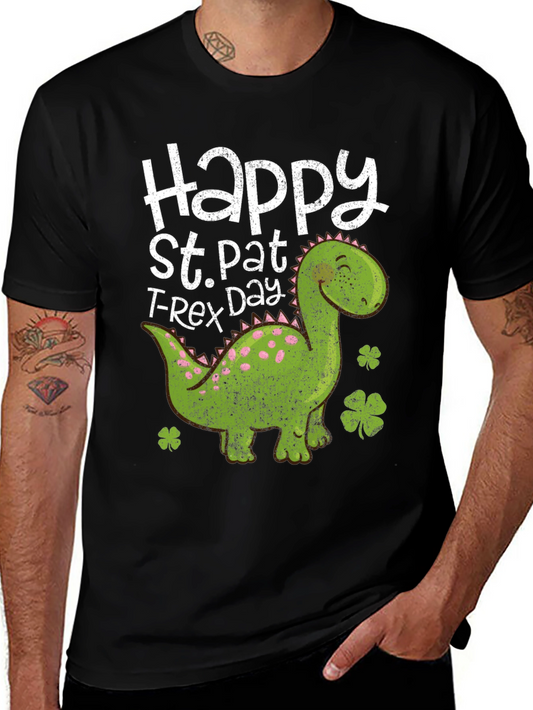 Happy St. Pat T-Rex Day Black Tee