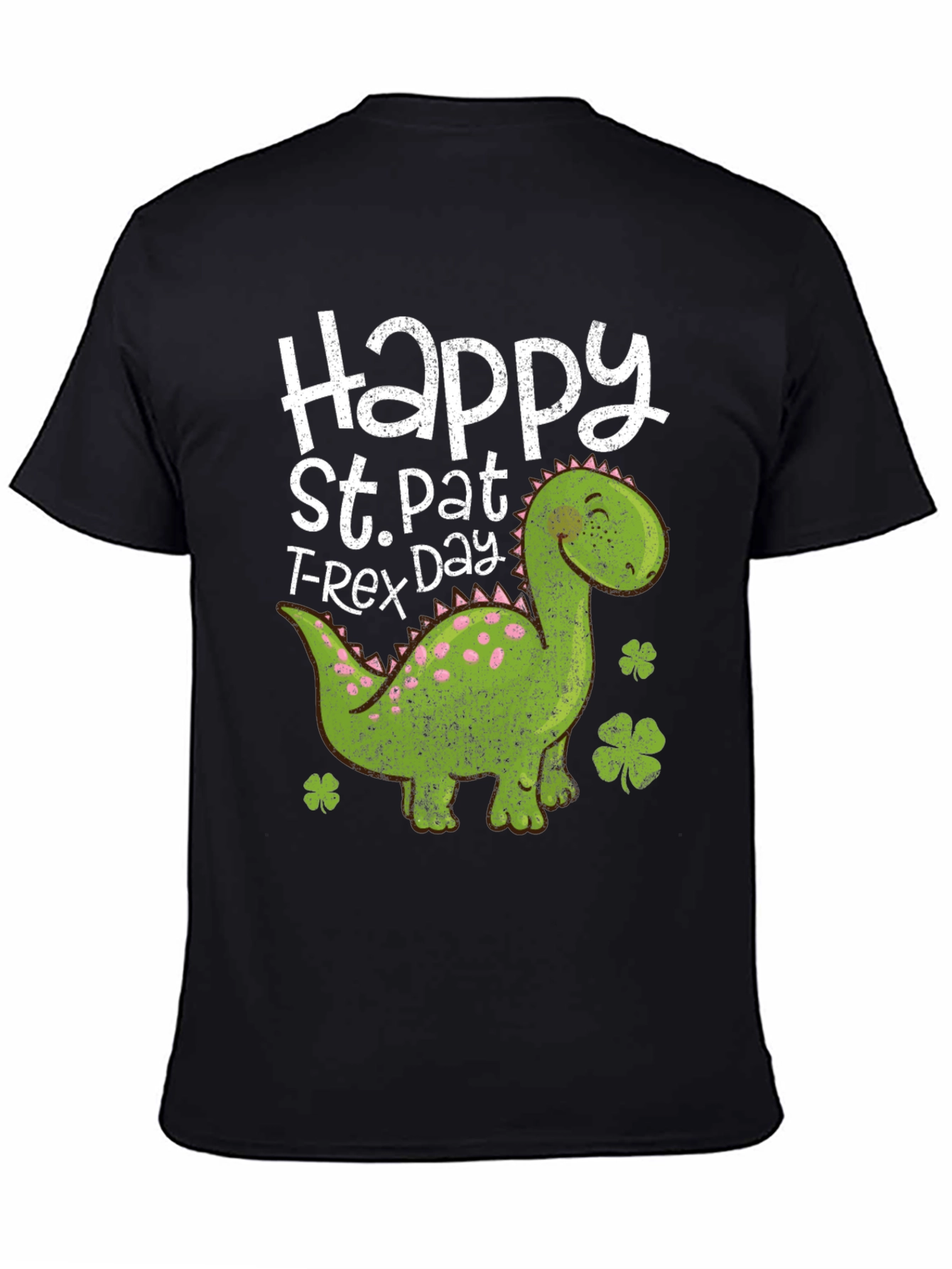 Happy St. Pat T-Rex Day Black Tee