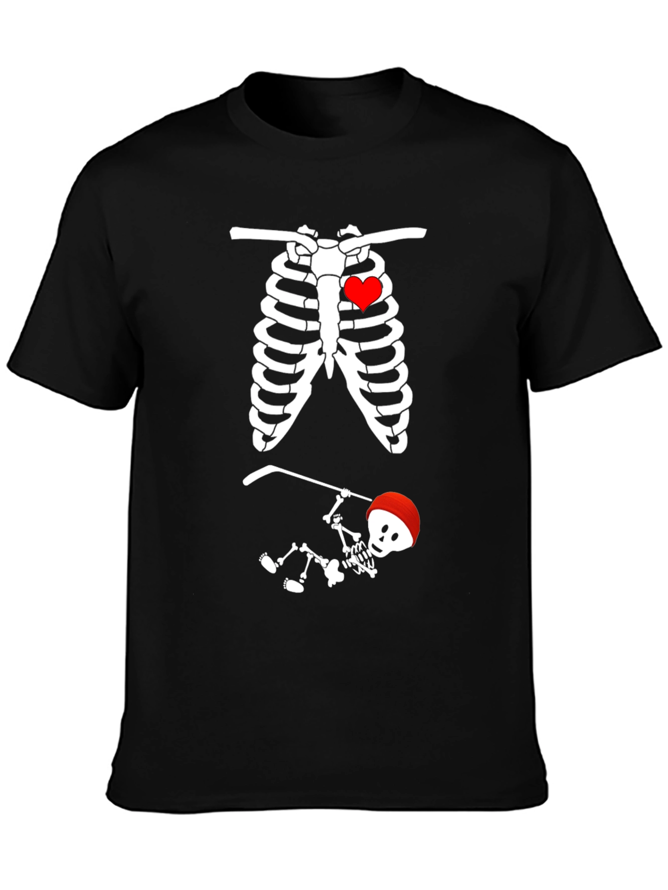 Skeleton Hockey Player T-Shirt