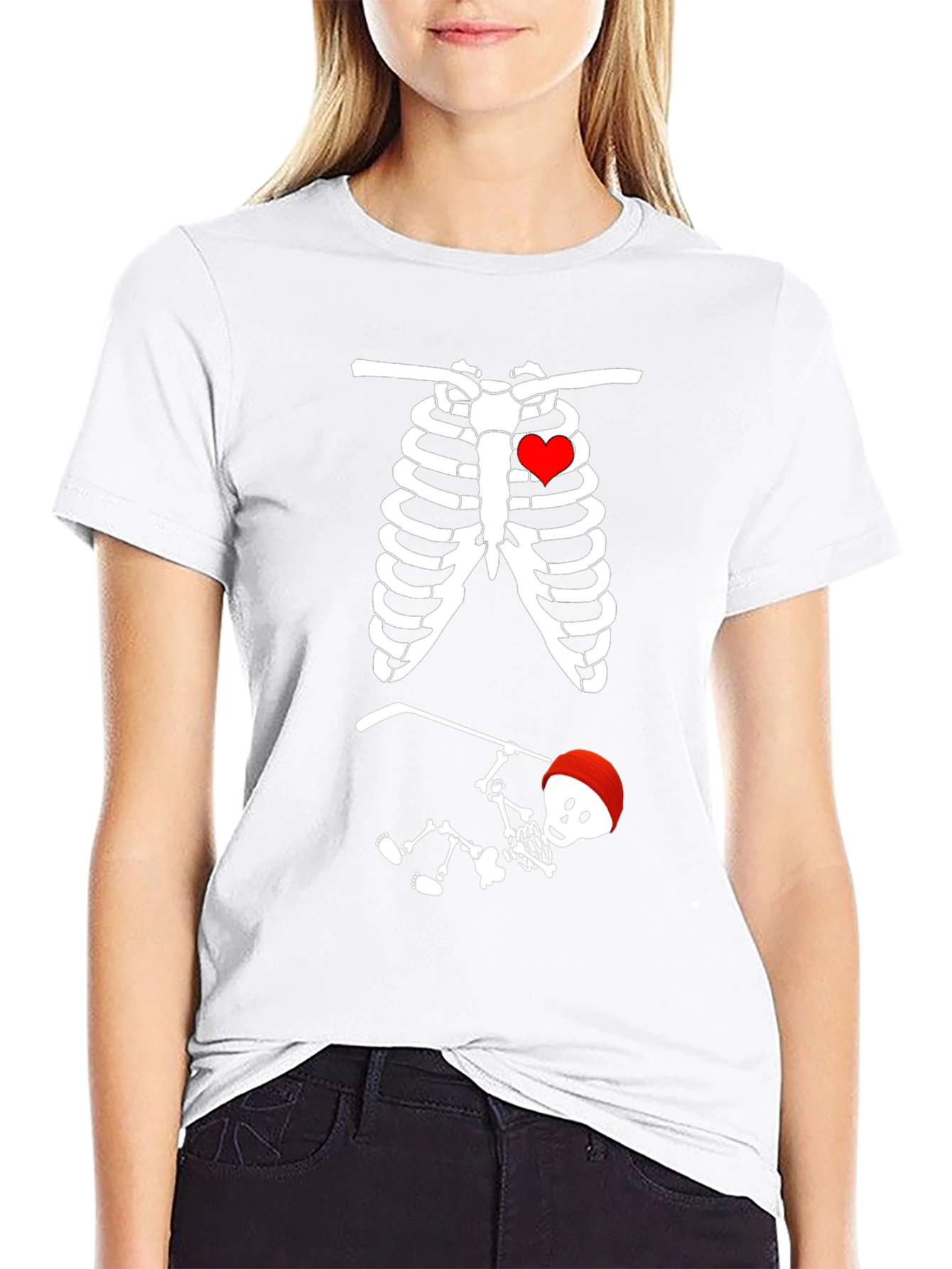 Skeleton Hockey Player T-Shirt