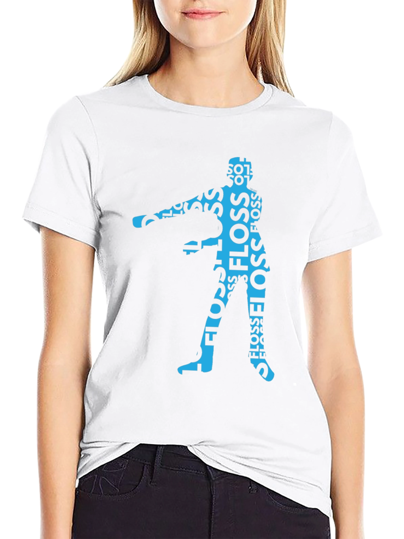 Floss Dance Silhouette Graphic Tee - Black