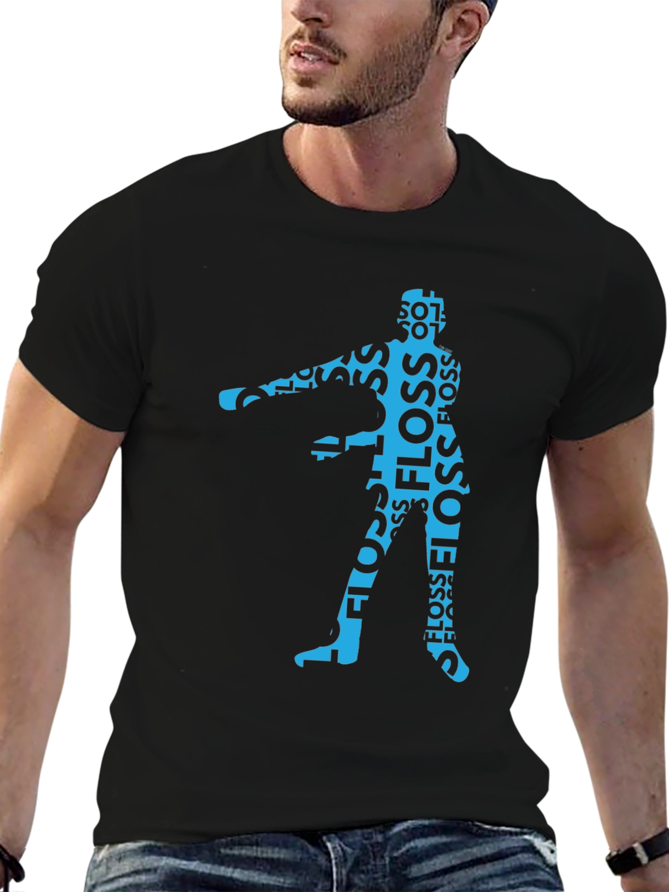 Floss Dance Silhouette Graphic Tee - Black