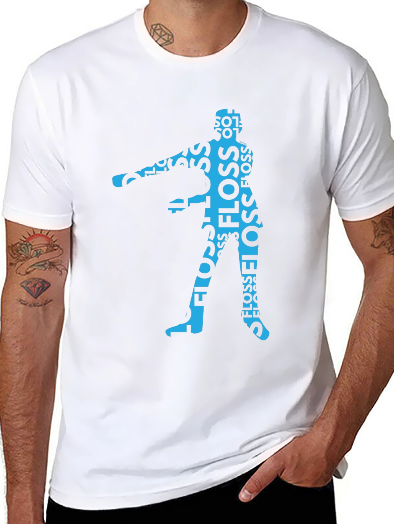 Floss Dance Silhouette Graphic Tee - Black