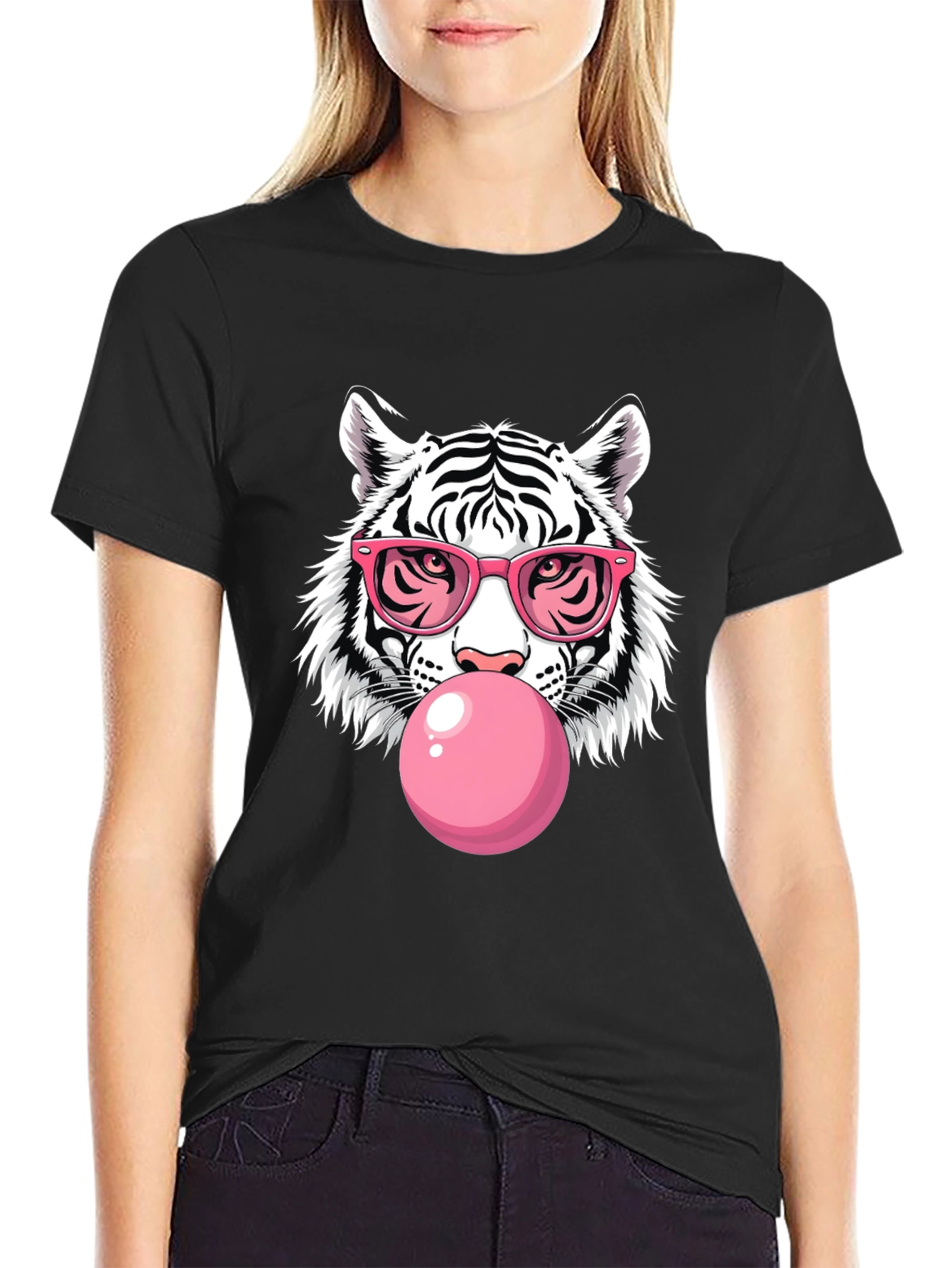 Cool Tiger Graphic Tee - Pink Bubblegum & Shades