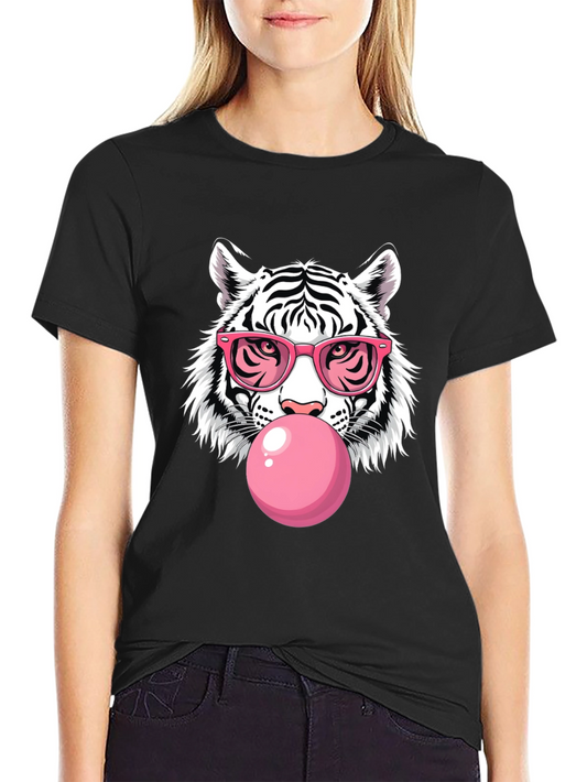 Cool Tiger Graphic Tee - Pink Bubblegum & Shades