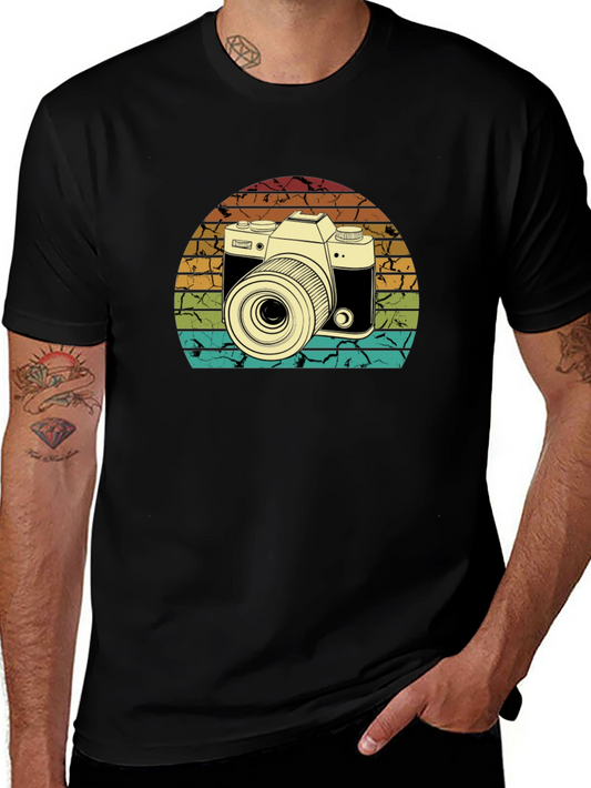 Retro Camera Graphic Tee - Vintage Style
