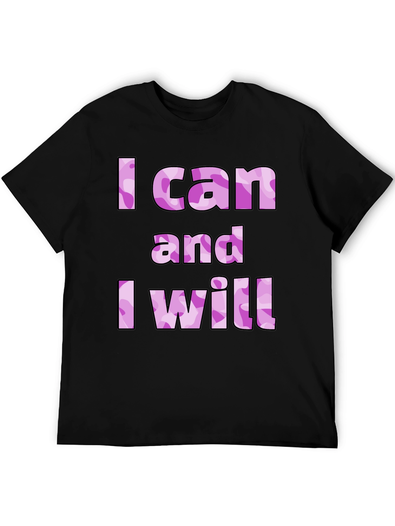 I Can And I Will Camo Print T-Shirt