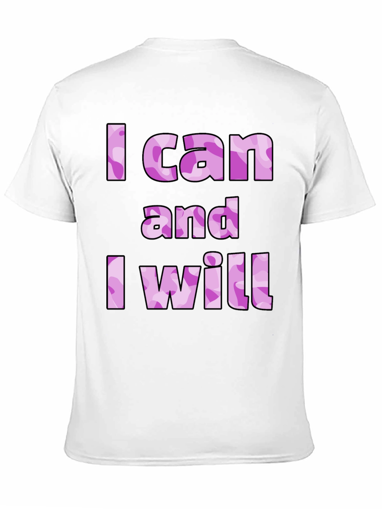 I Can And I Will Camo Print T-Shirt