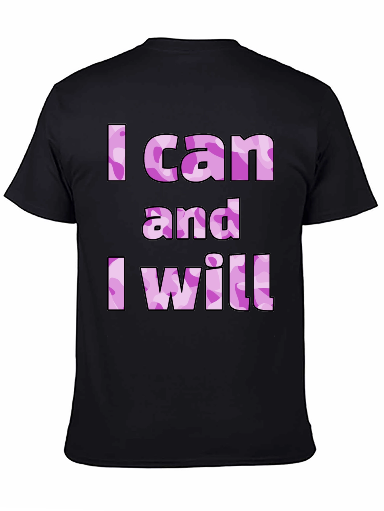 I Can And I Will Camo Print T-Shirt