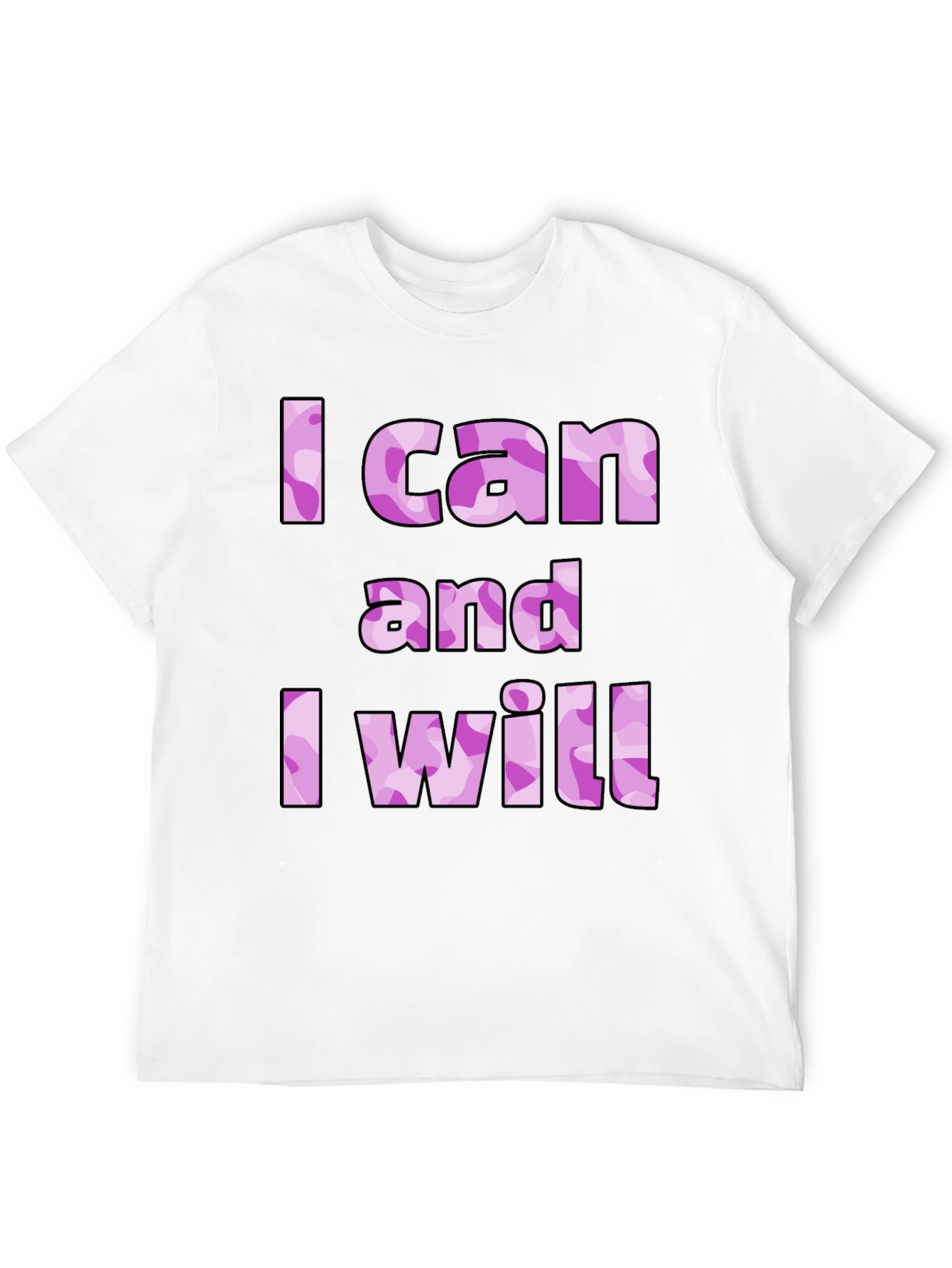 I Can And I Will Camo Print T-Shirt