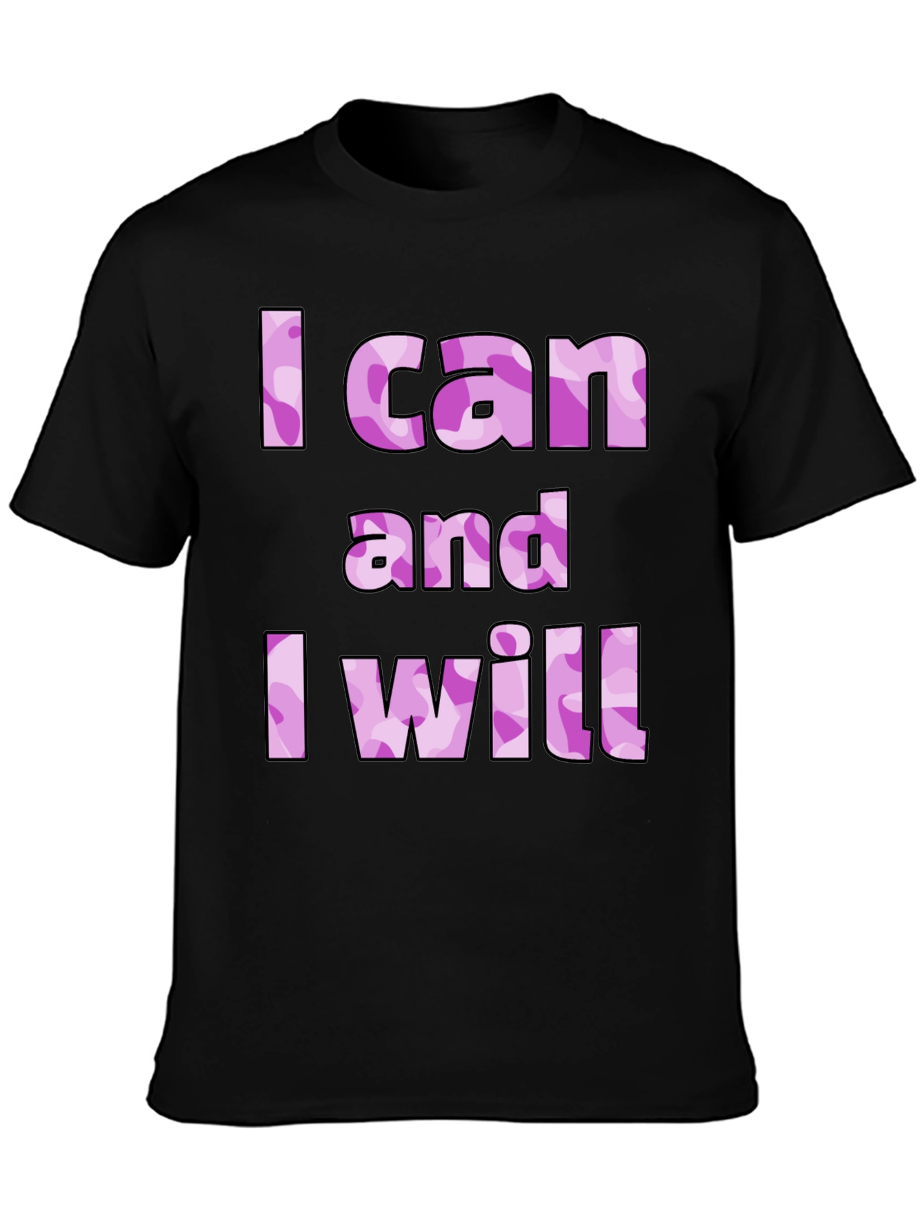 I Can And I Will Camo Print T-Shirt