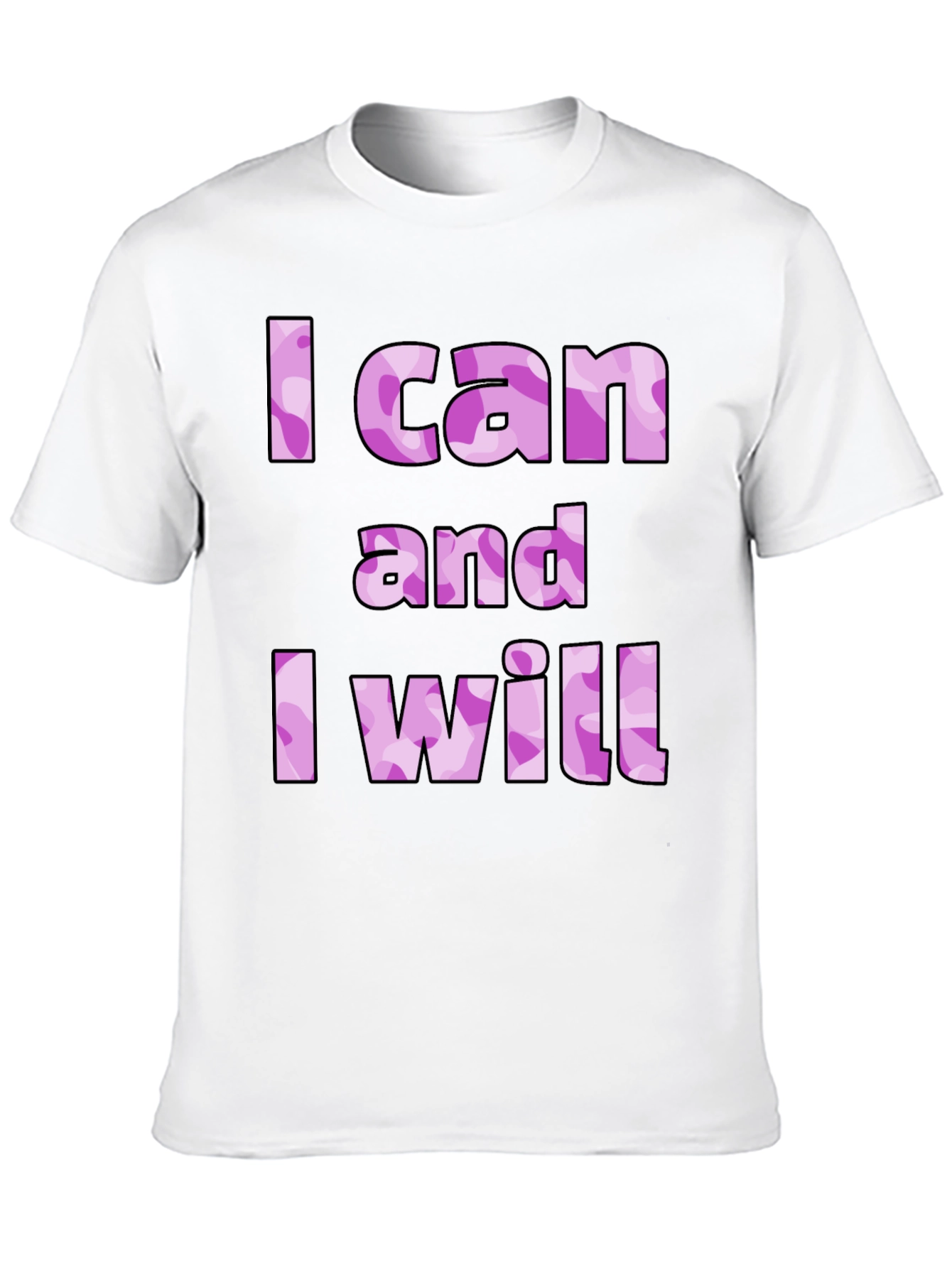 I Can And I Will Camo Print T-Shirt