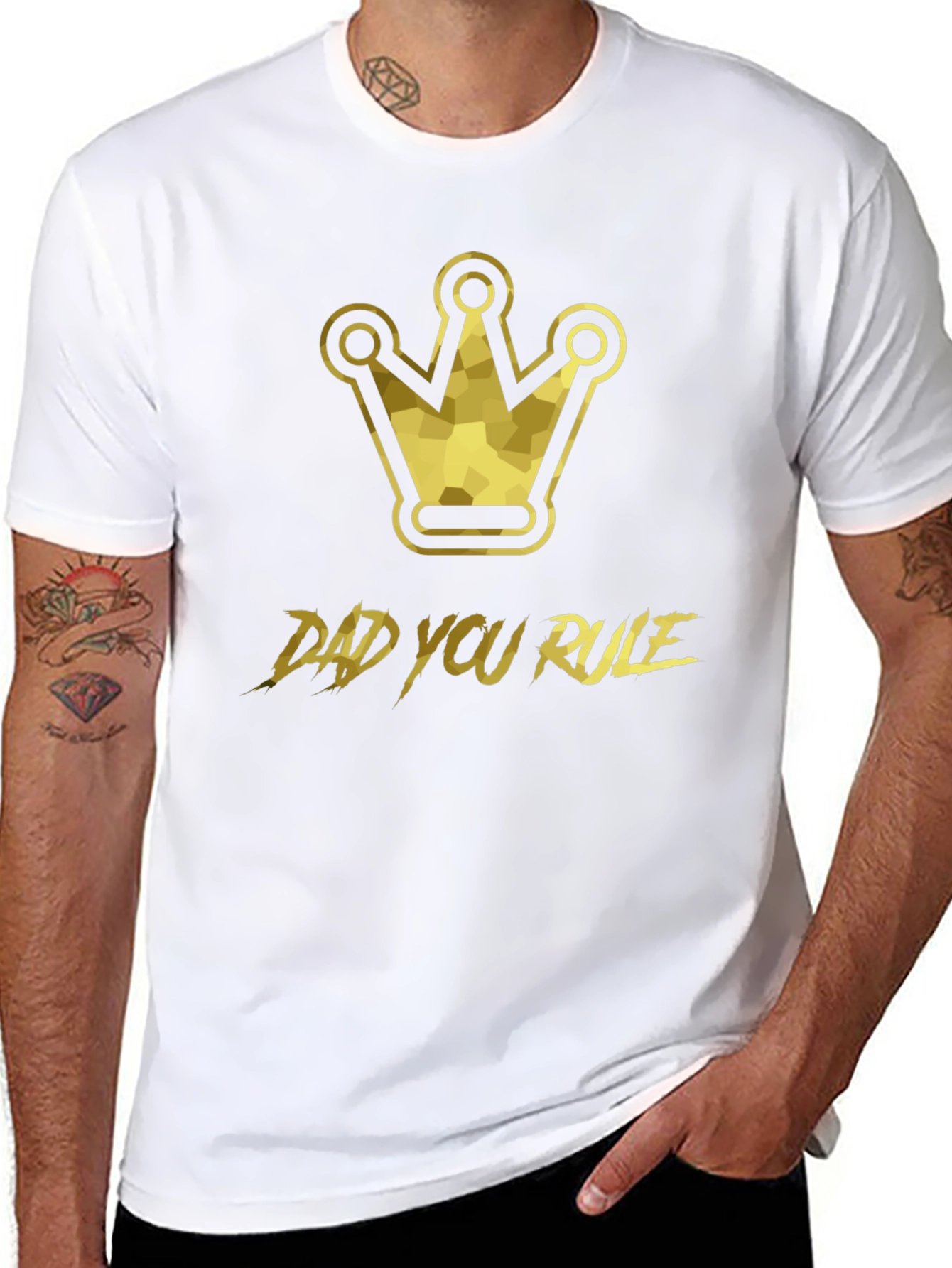Dad You Rule Graphic T-Shirt - King Crown Design