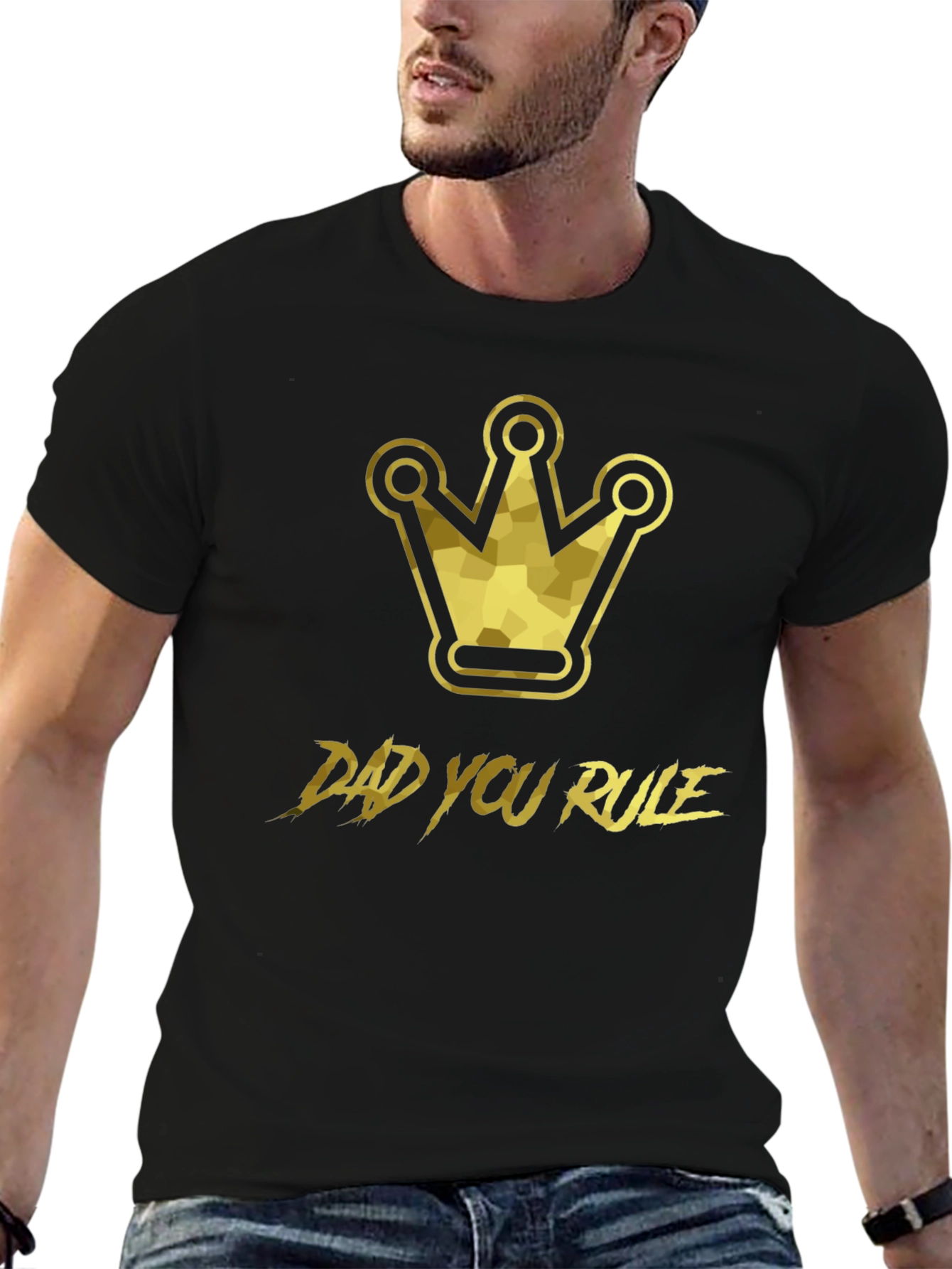Dad You Rule Graphic T-Shirt - King Crown Design