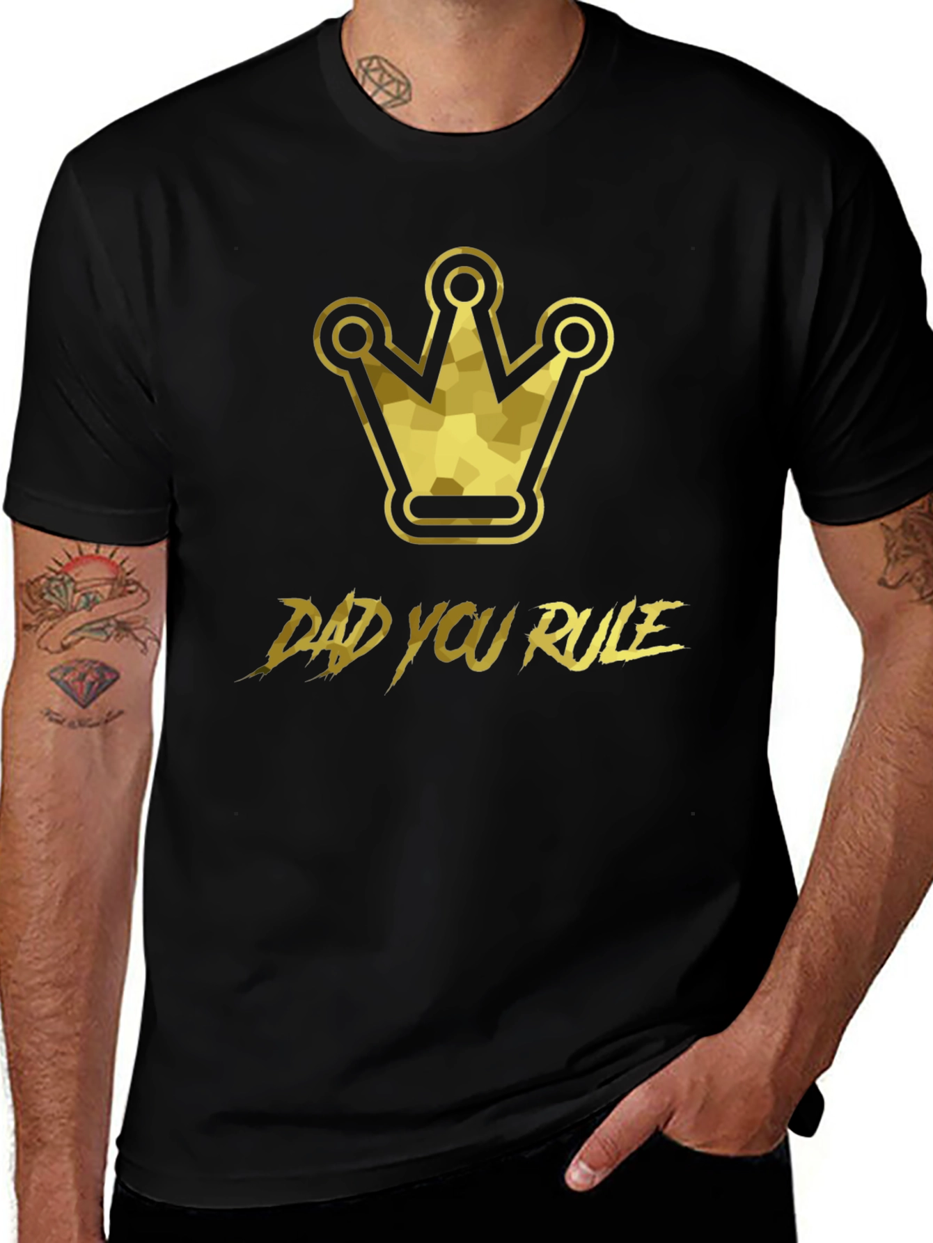 Dad You Rule Graphic T-Shirt - King Crown Design