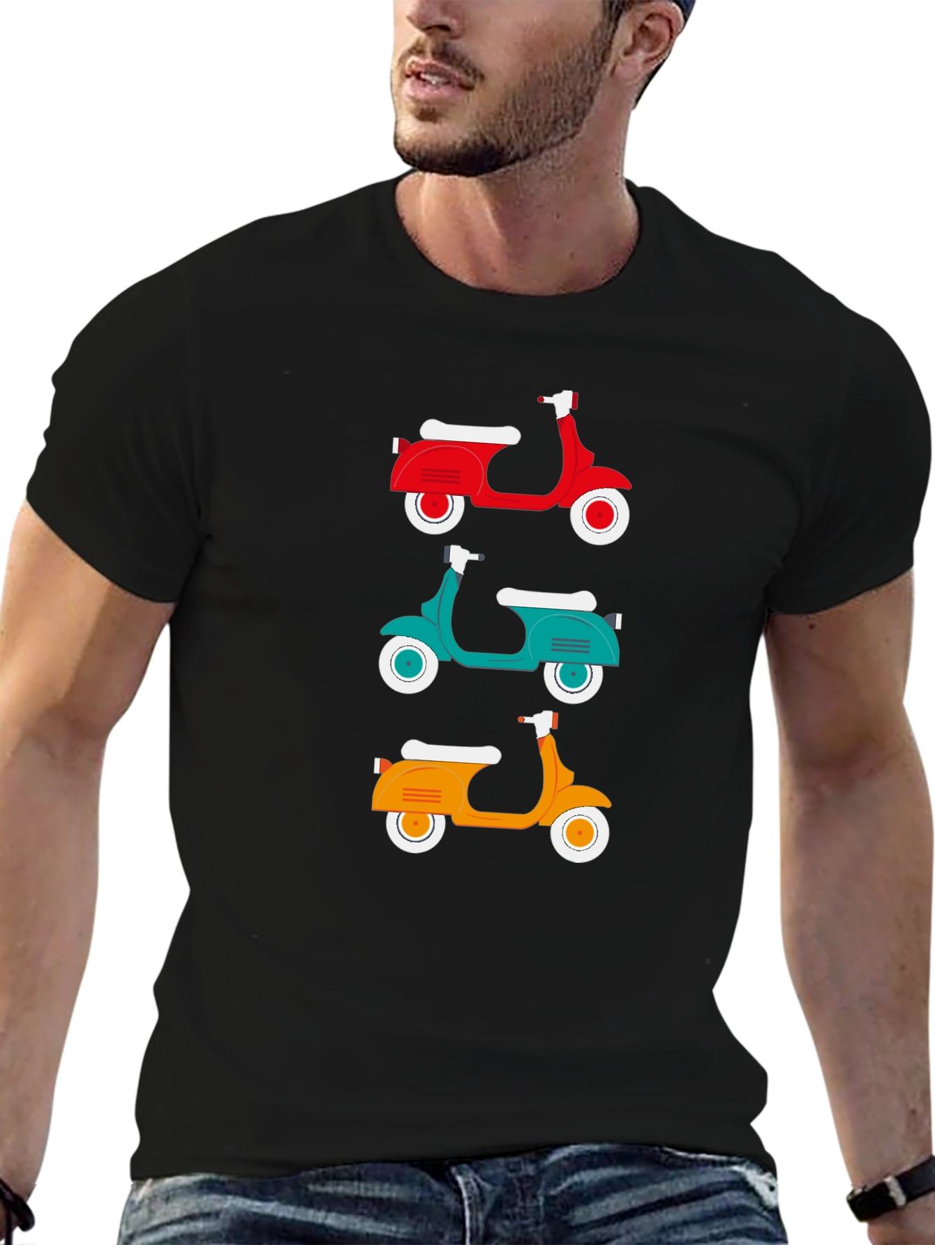 Retro Scooter T-Shirt - Classic Italian Moped Design