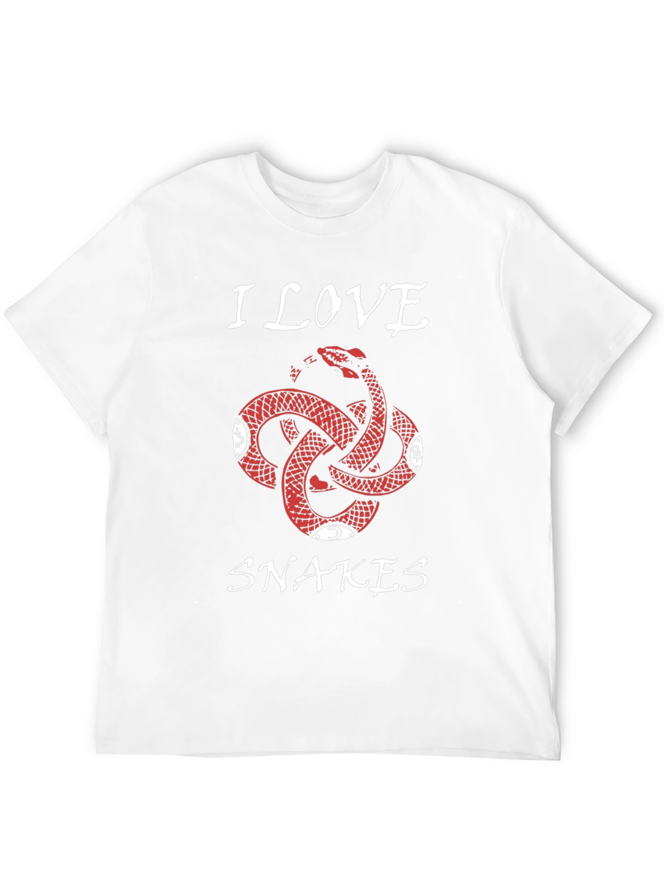 I Love Snakes Graphic Tee - Black Cotton T-Shirt