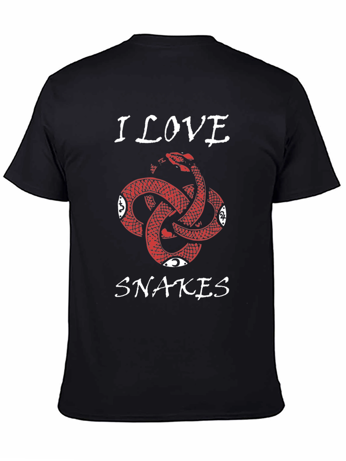 I Love Snakes Graphic Tee - Black Cotton T-Shirt