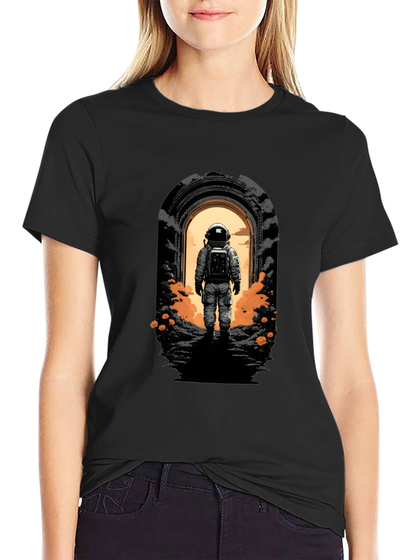 Astronaut Portal Black T-Shirt