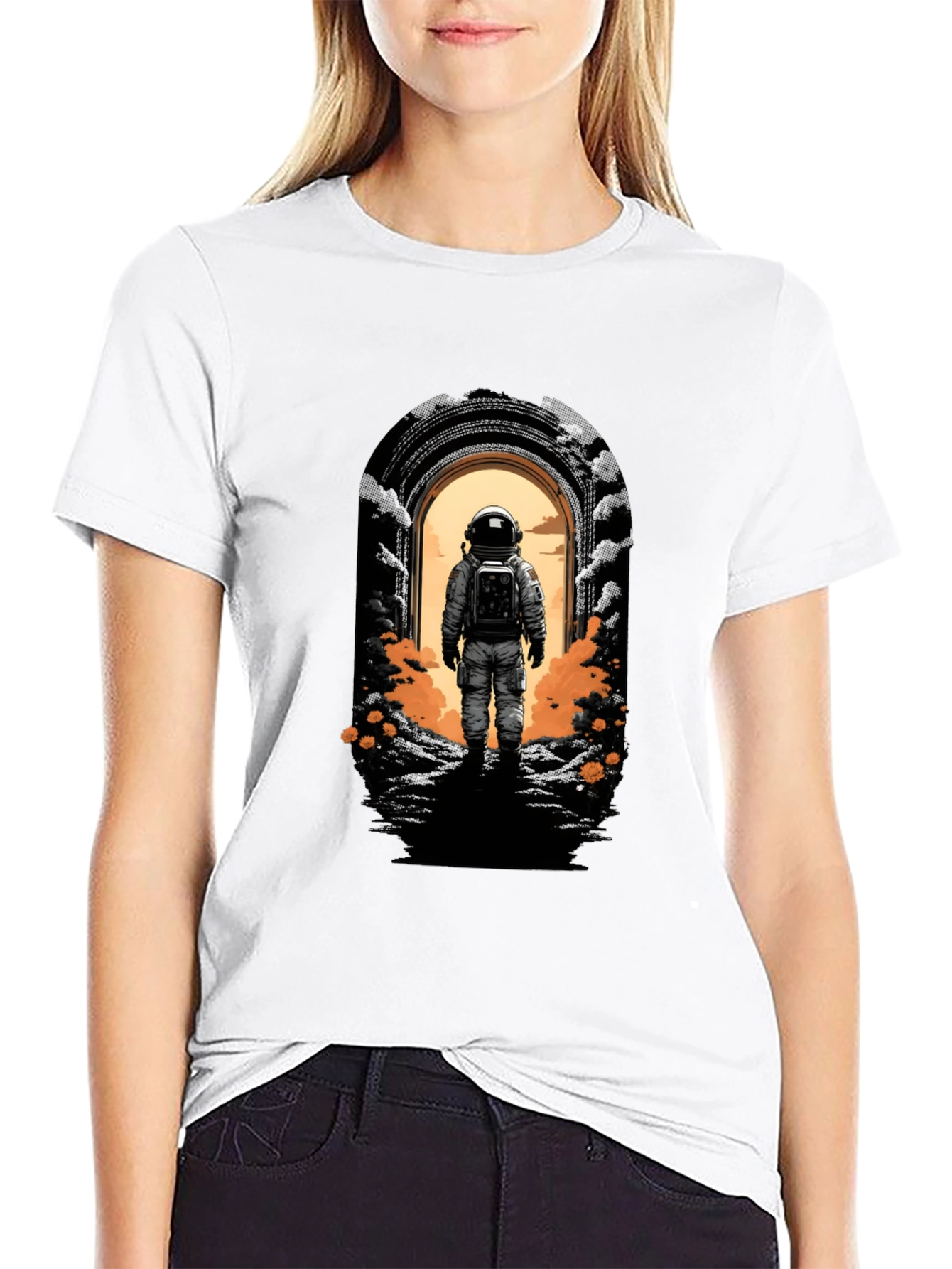 Astronaut Portal Black T-Shirt