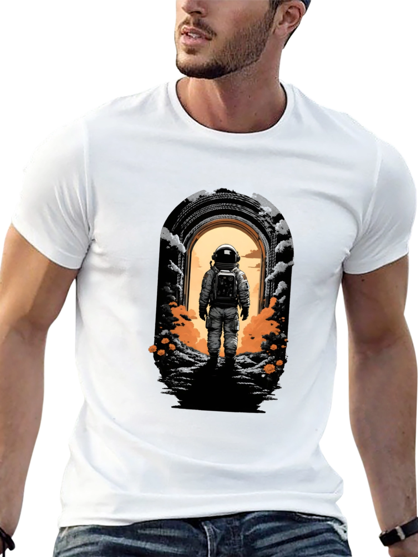 Astronaut Portal Black T-Shirt