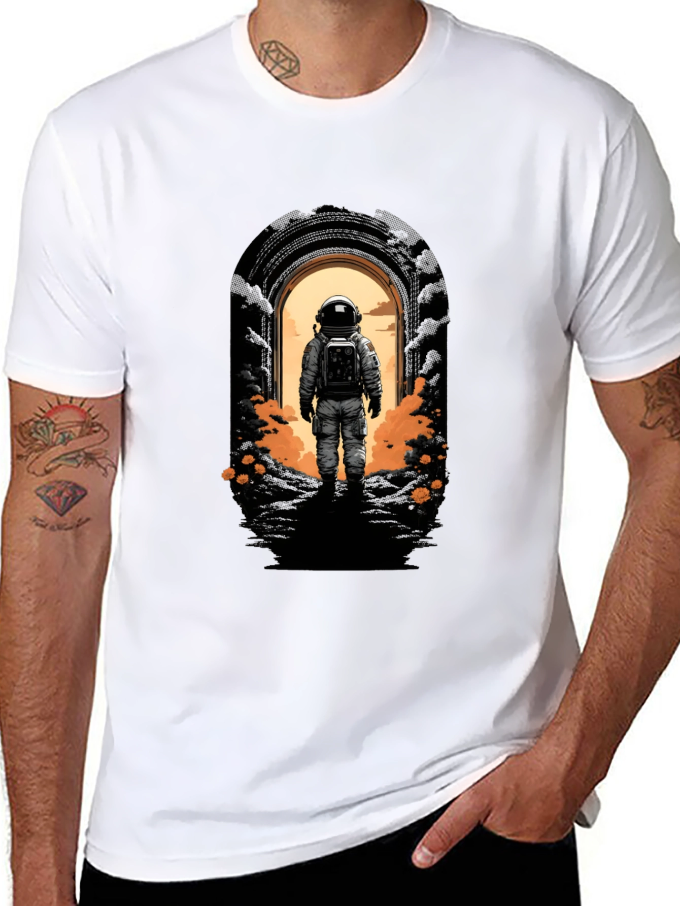 Astronaut Portal Black T-Shirt