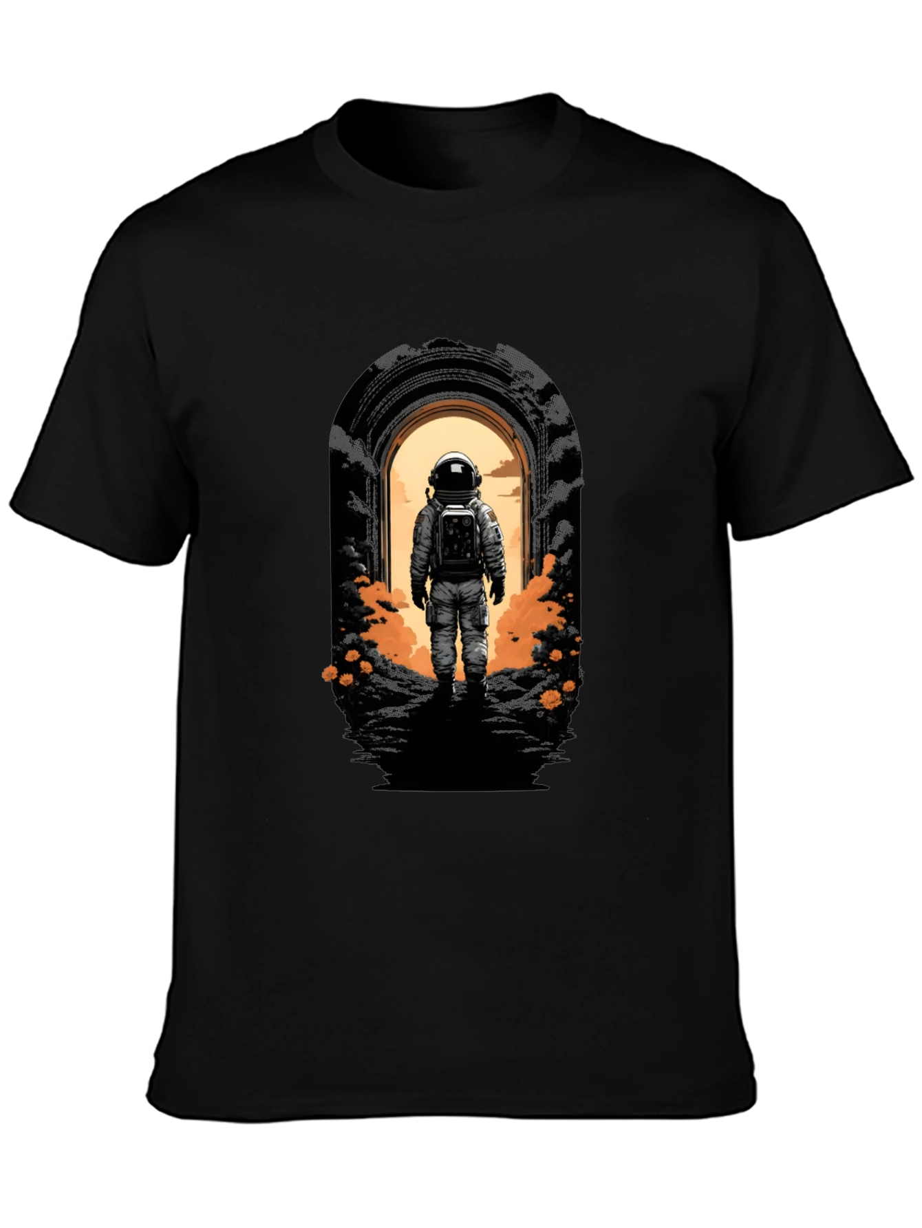 Astronaut Portal Black T-Shirt