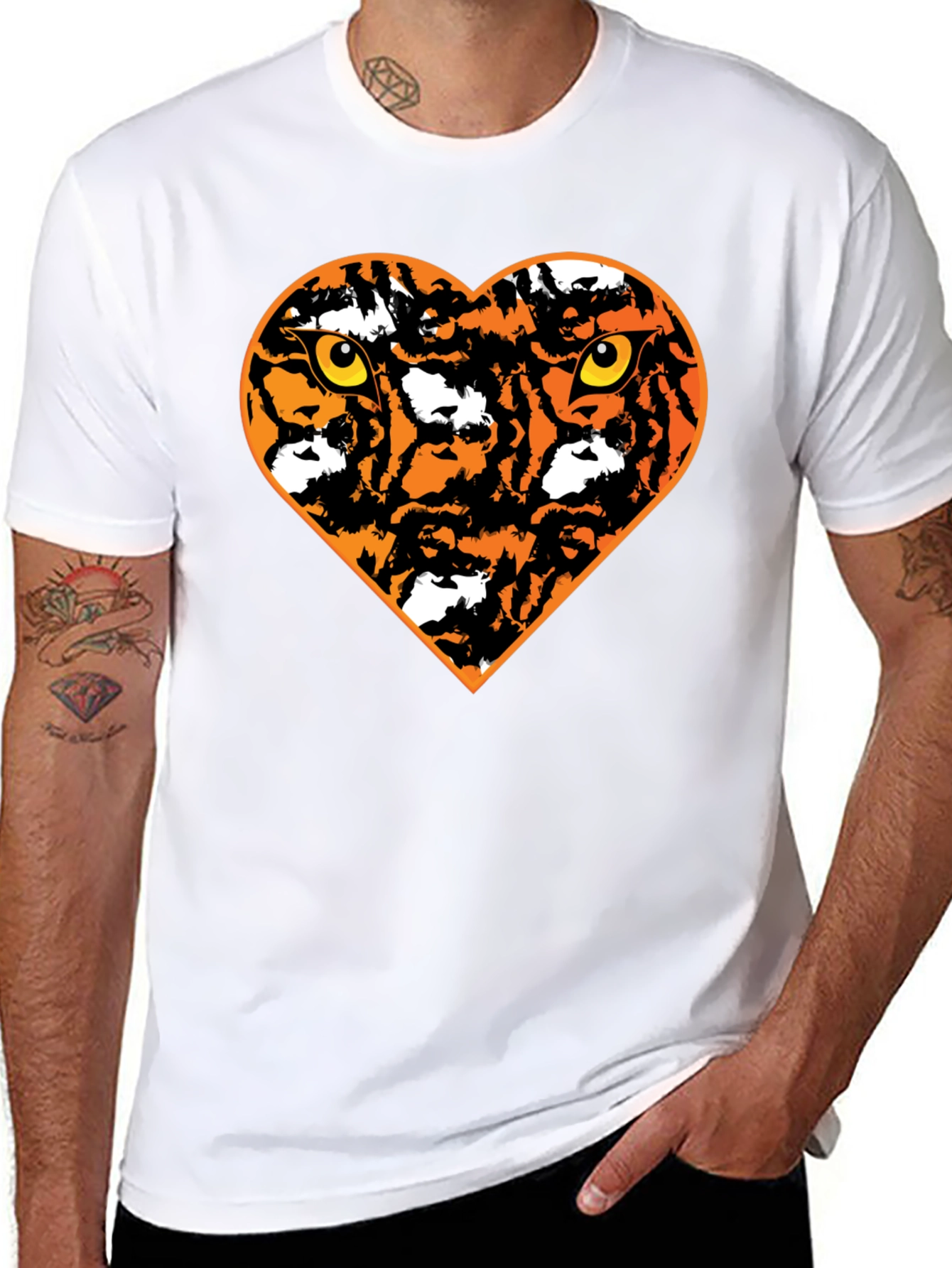 Tiger Heart Graphic Black T-Shirt